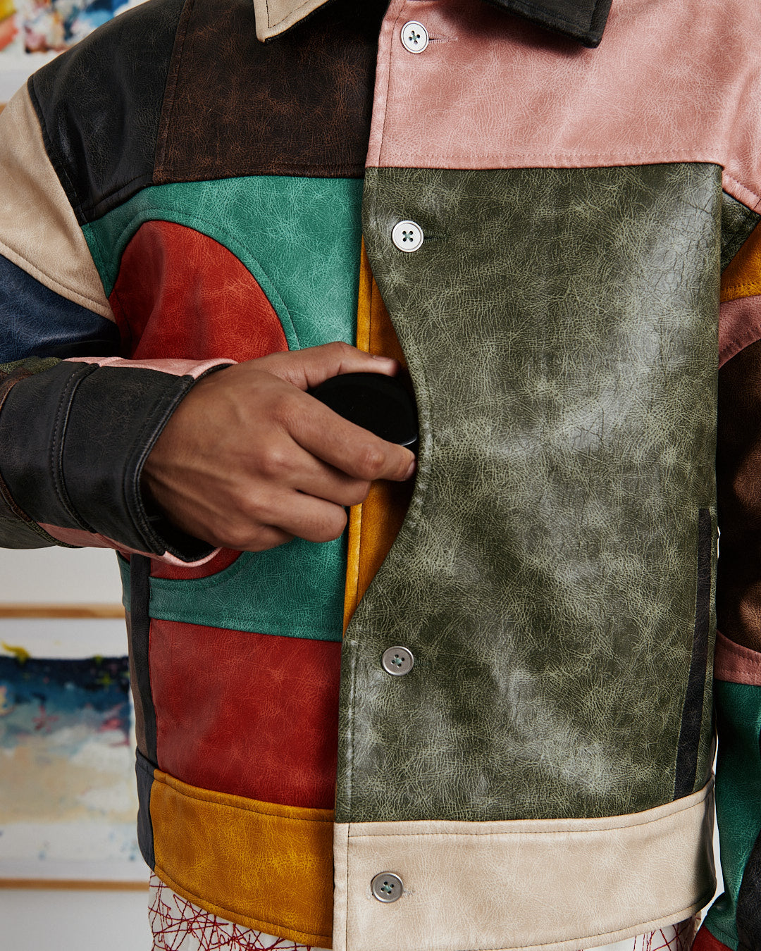 KidSuper Patchwork Vegan Leather Jacket