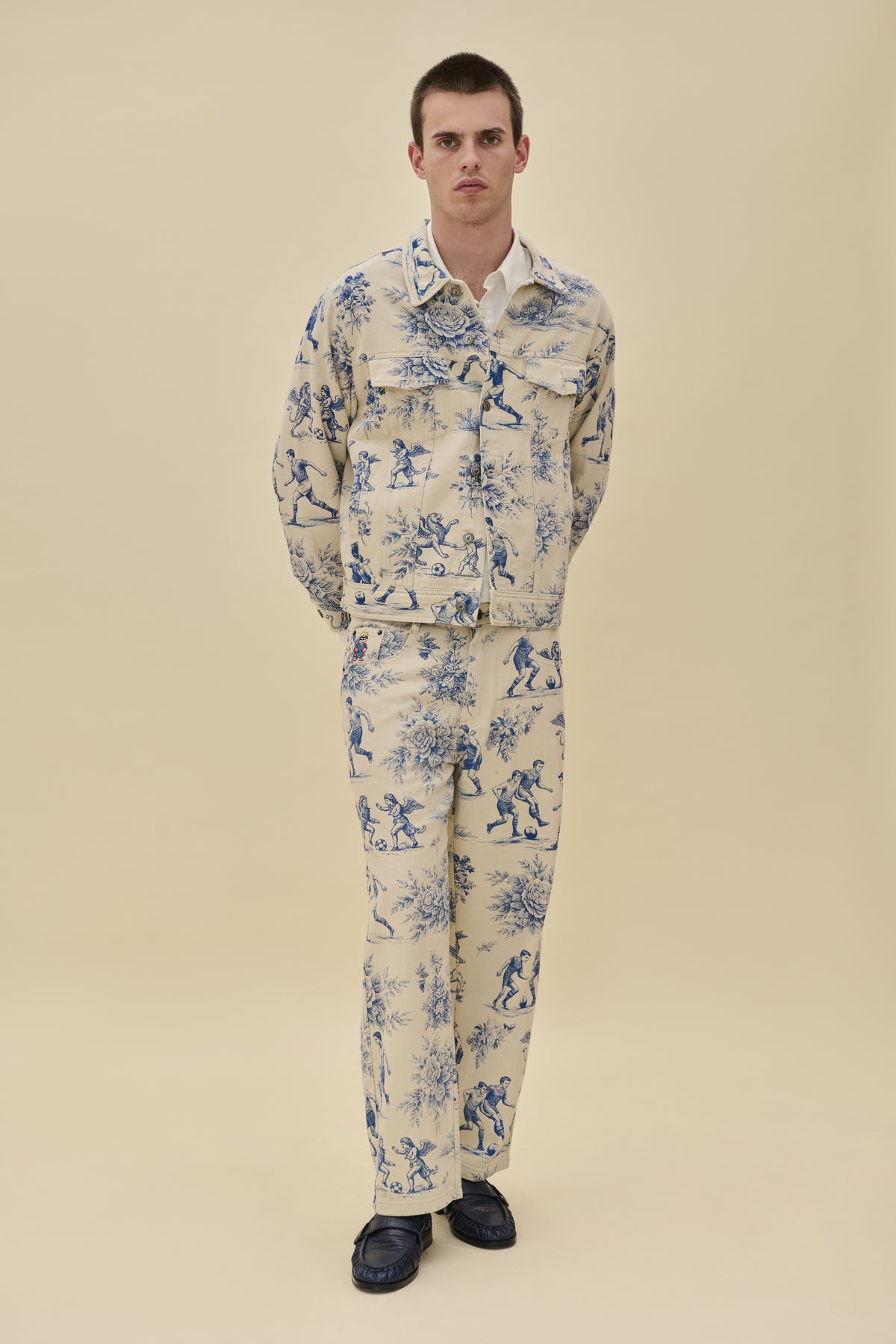 KidSuper Cream Toile de Jouy Denim Jacket