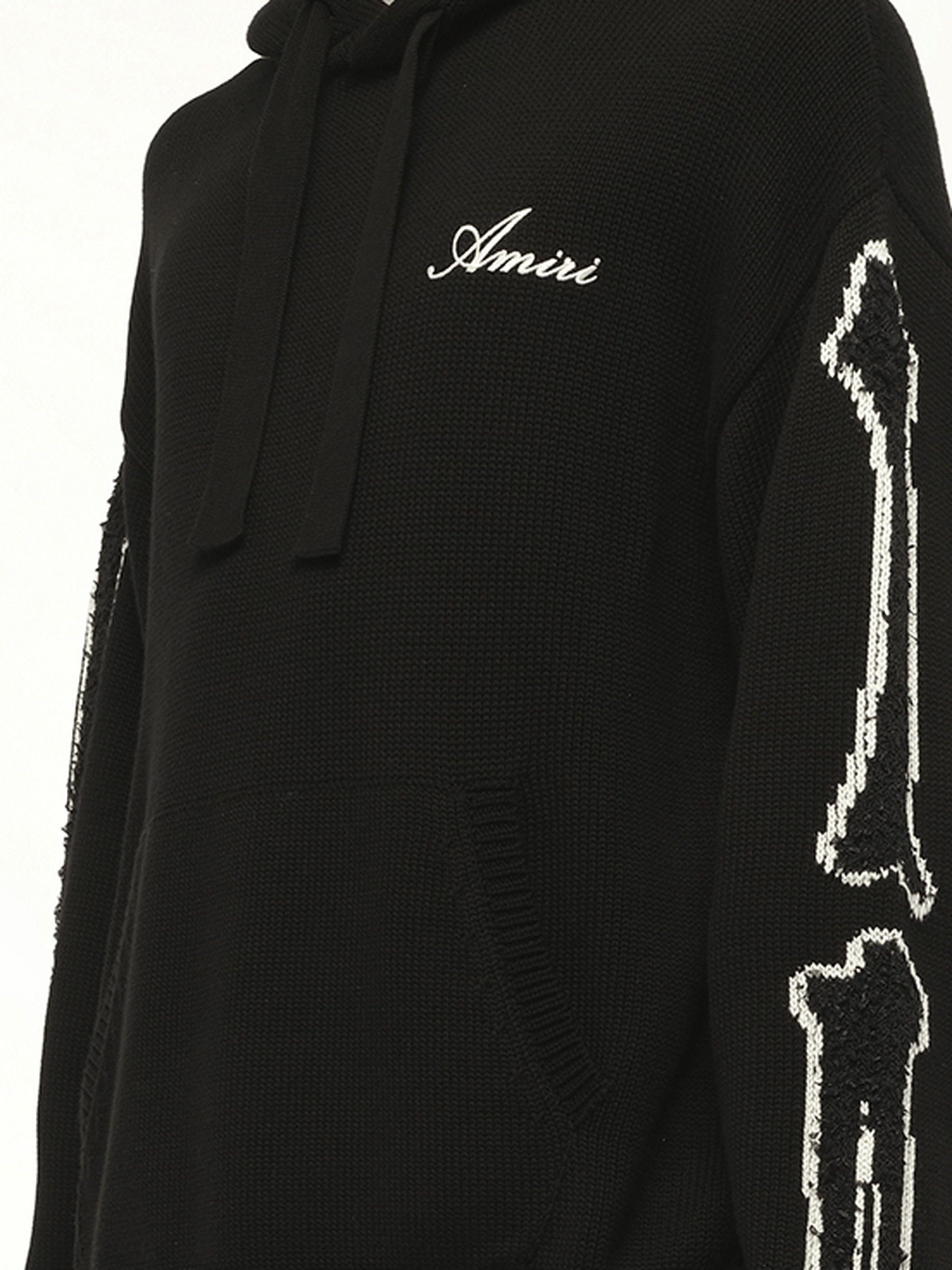Amiri Black Bones Stickad Hoodie