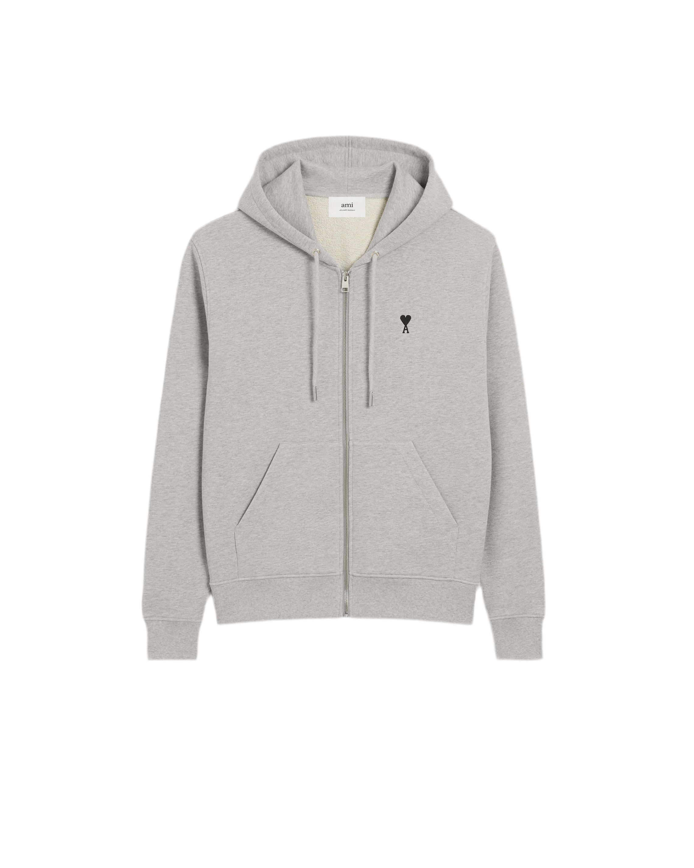 Zipped Contrasted Grey Ami De Coeur Hoodie