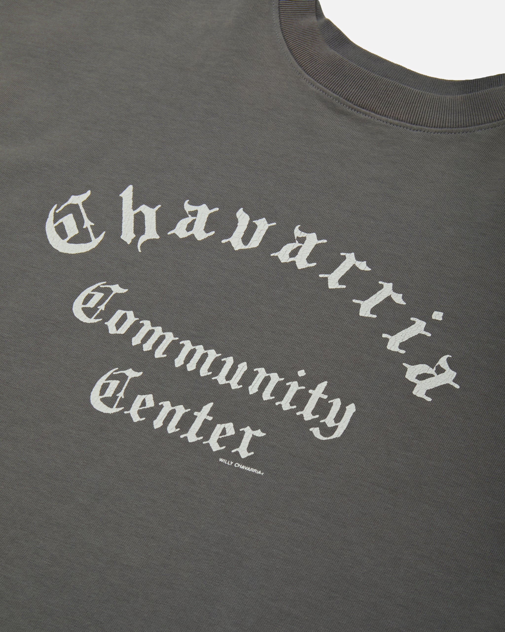 Willy Chavarria Grey Community Center Buffalo Tee detail