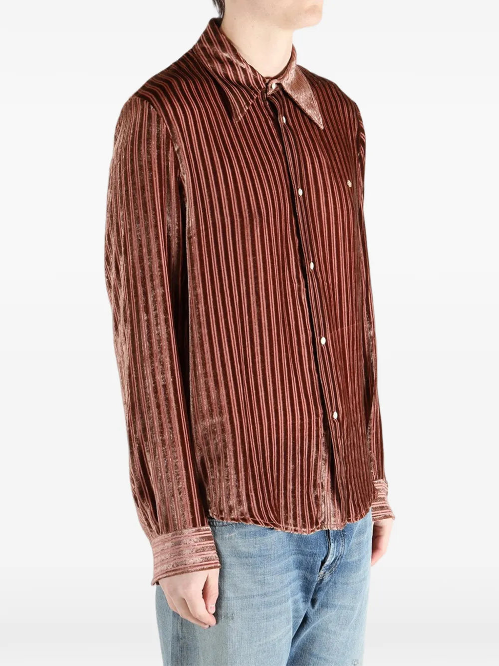 Amiri Velvet Red Stripe Ls Shirt model side