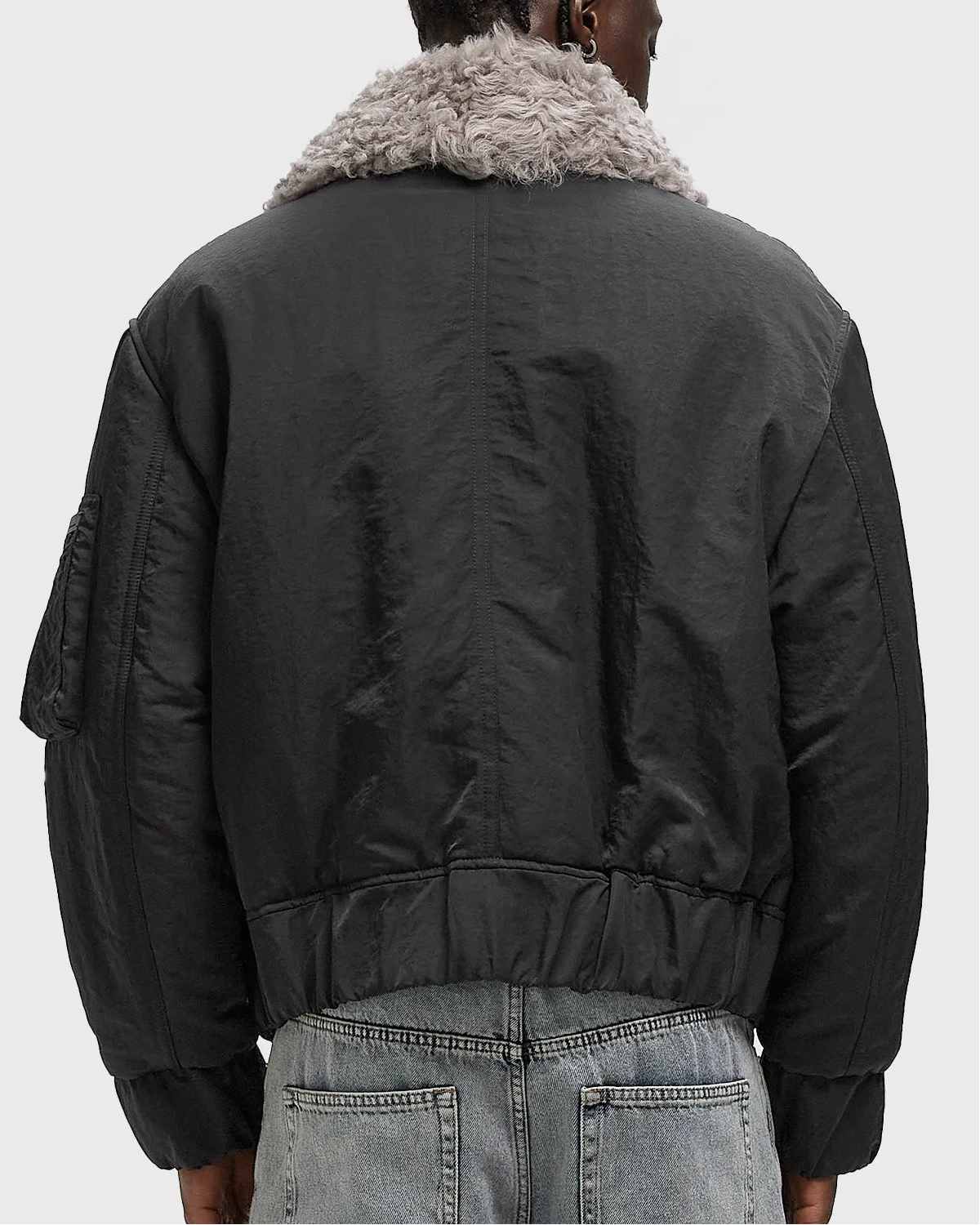 AMI Padded Bomber with Shearling Collar