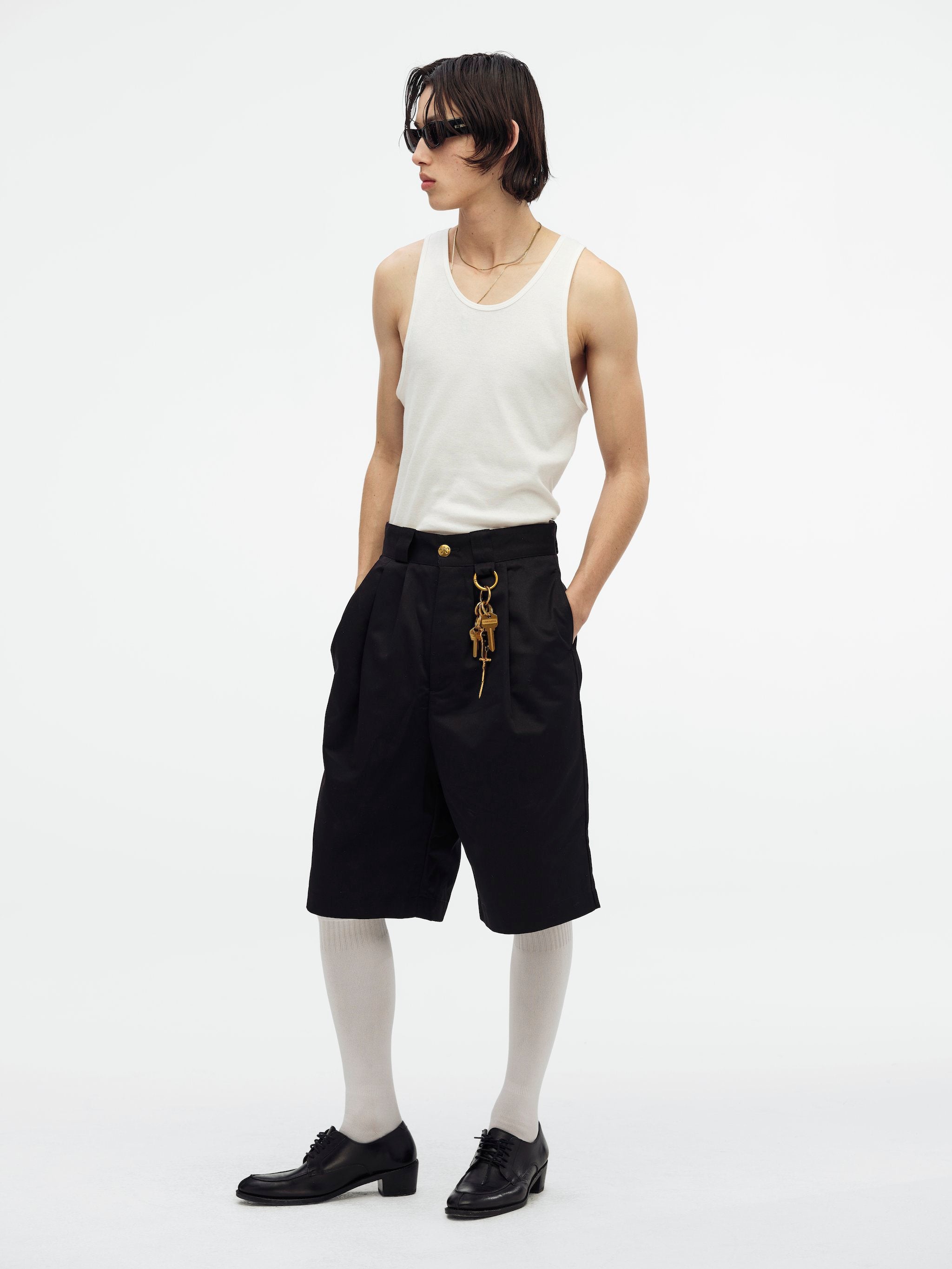 Willy Chavarria Black Borracho Short Model Side