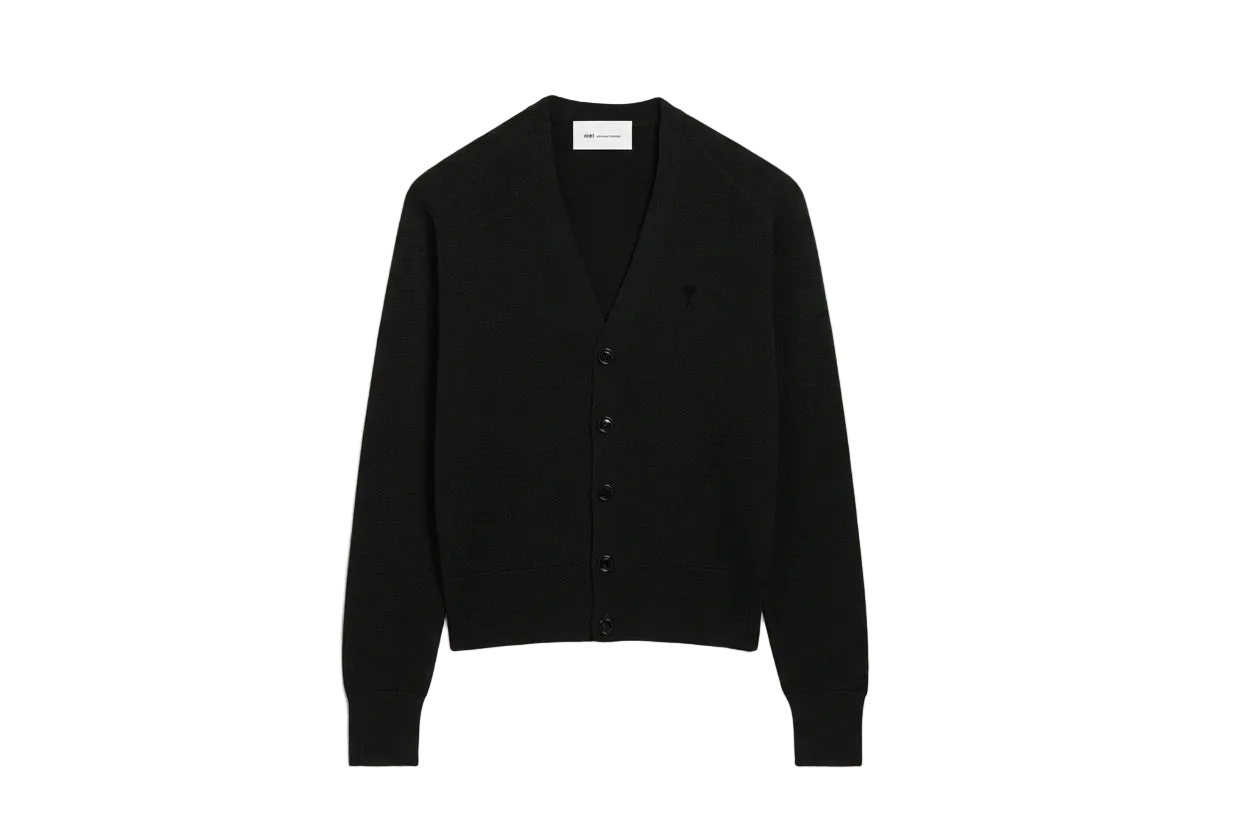 AMI Paris Cardigan With Black Ami De Coeur
