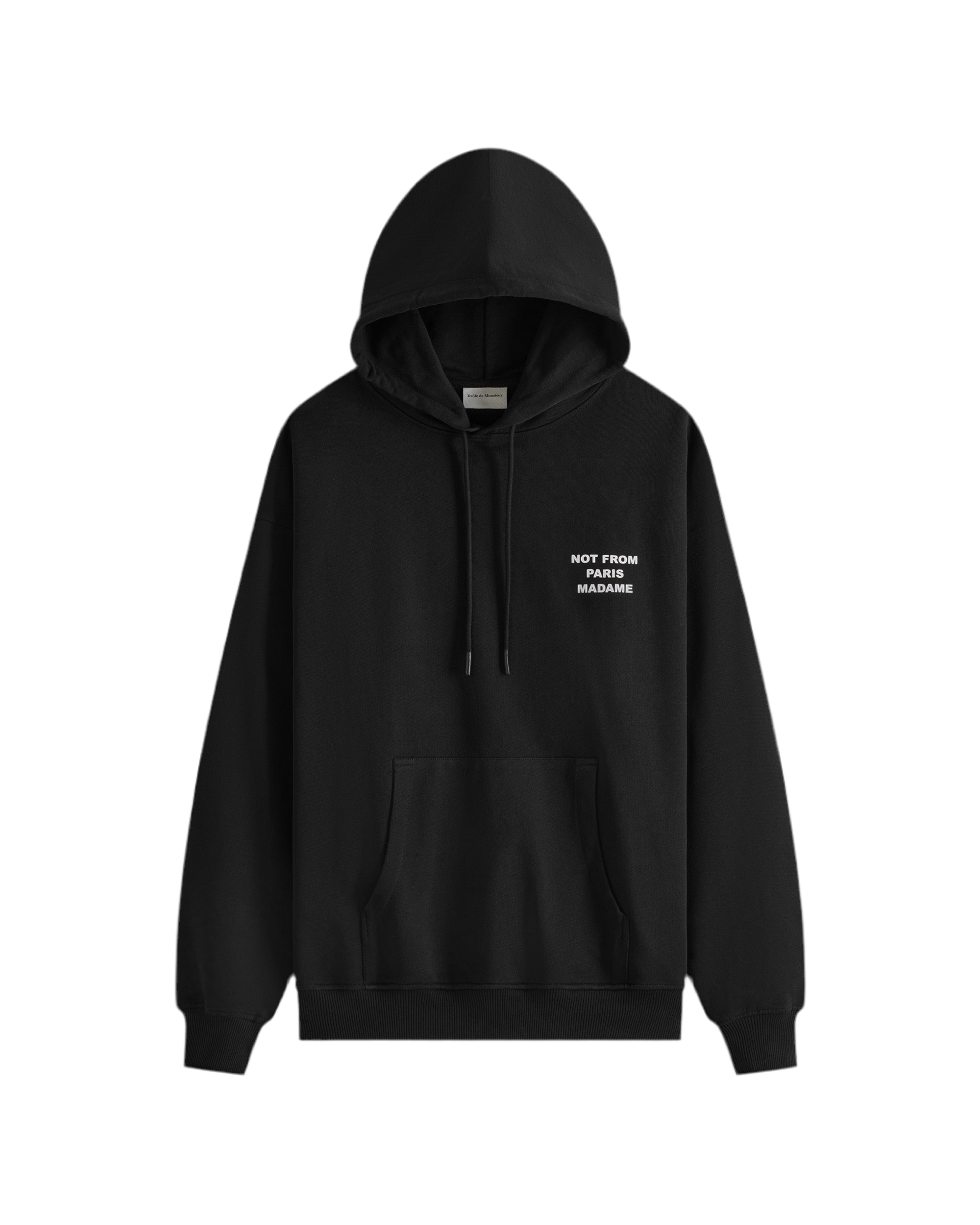 Drole de Monsieur Black Bold Slogan Hoodie