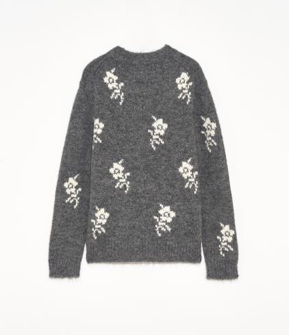Jil Sander Moonless Night Knitted Crew Neck Alpaca Jumper