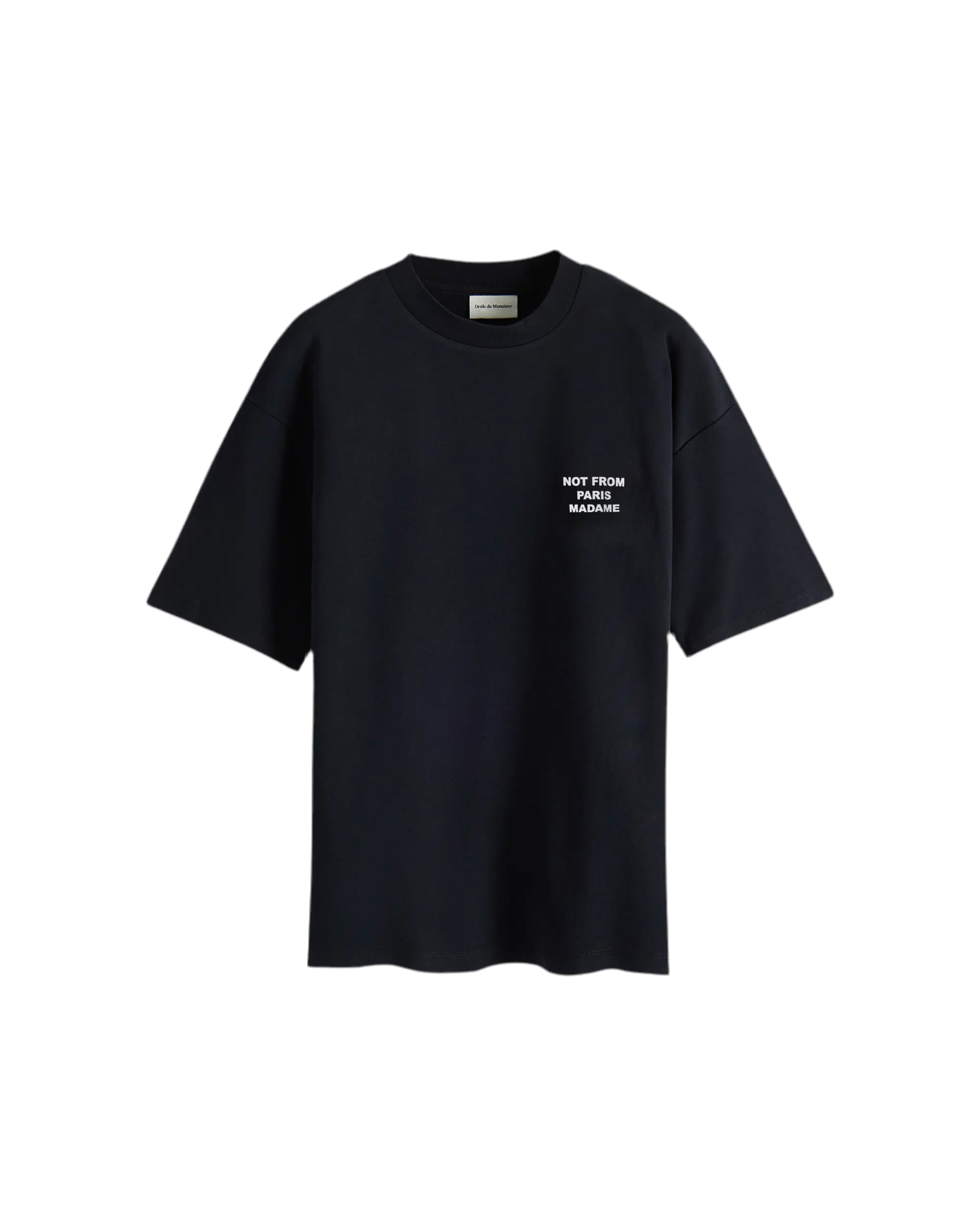 Drole de Monsieur Black Bold Slogan T-shirt