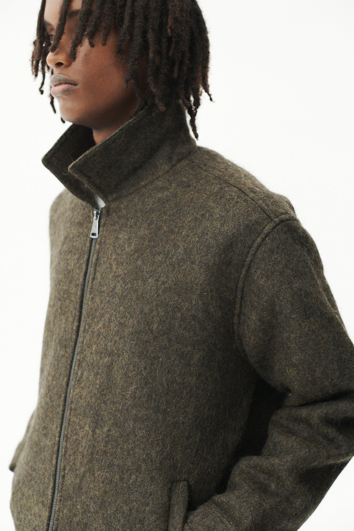 Welter Shelter Green Fuzzy Shirt jacket