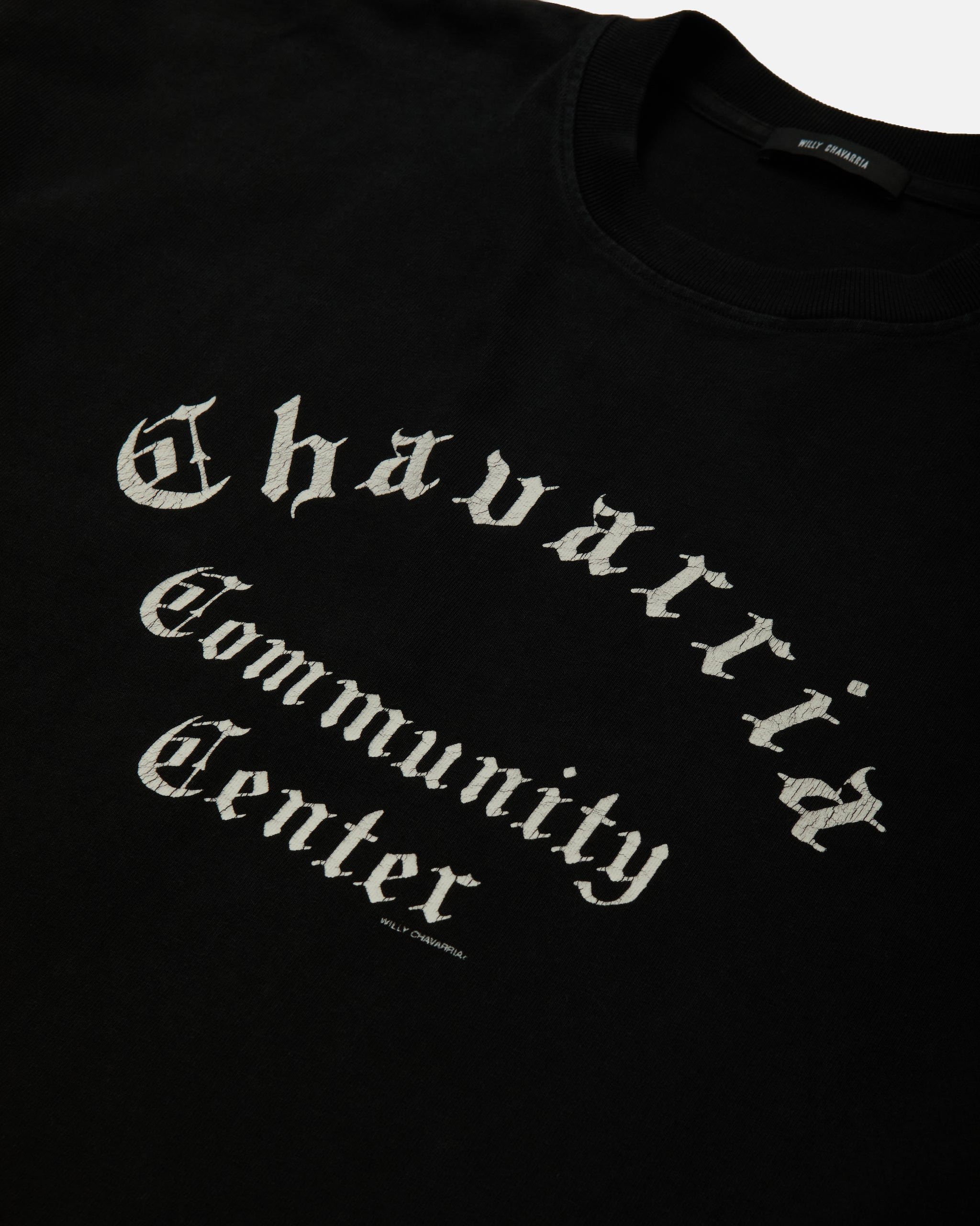 Willy Chavarria Black Community Center - Buffalo Tee Front detail