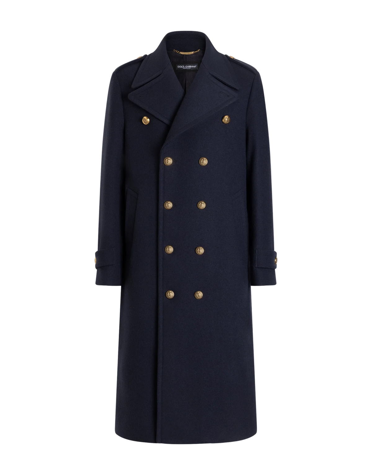 Dolce & Gabbana Navy Wool Coat