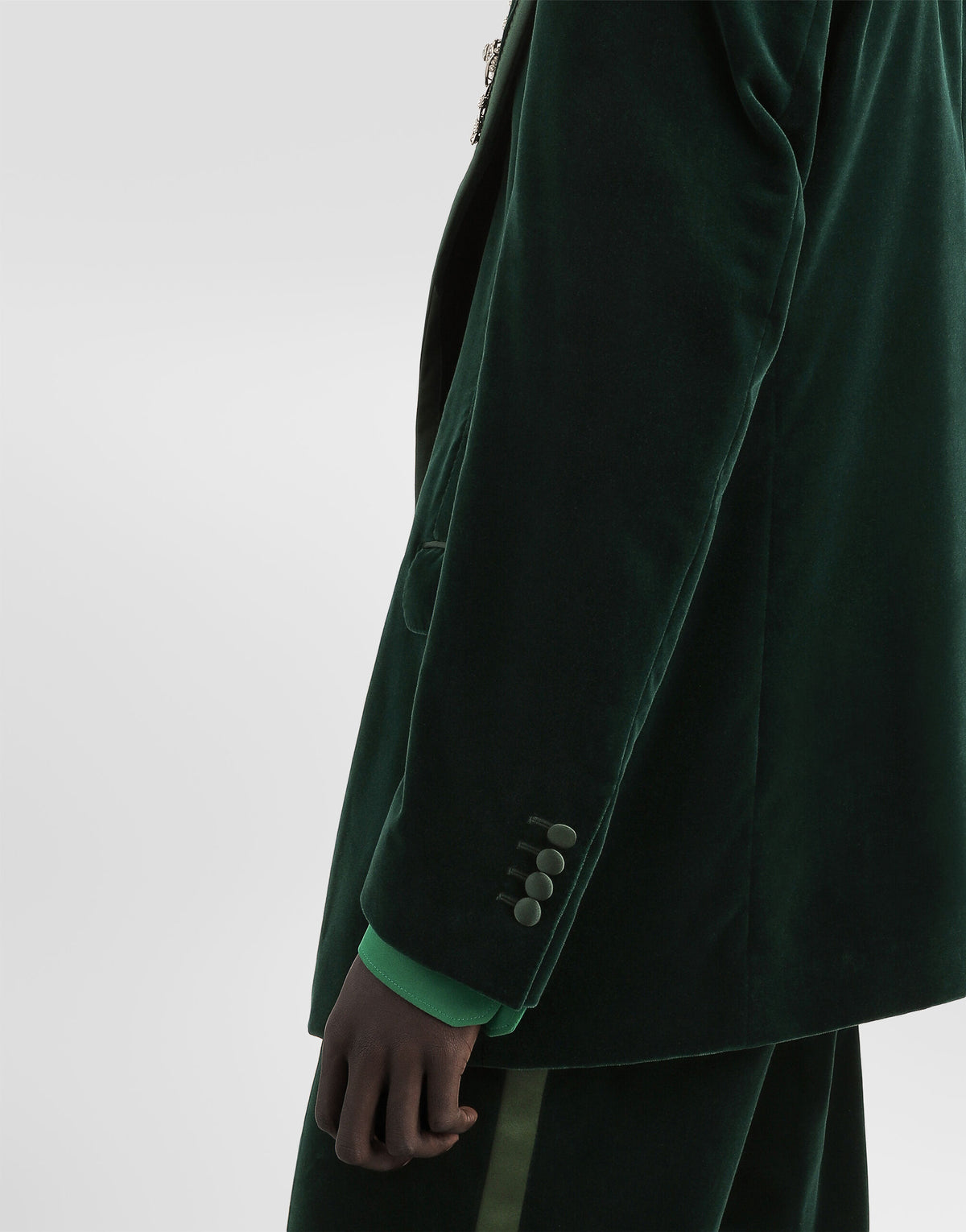 Dolce & Gabbana Green Velvet Tuxedo Jacket