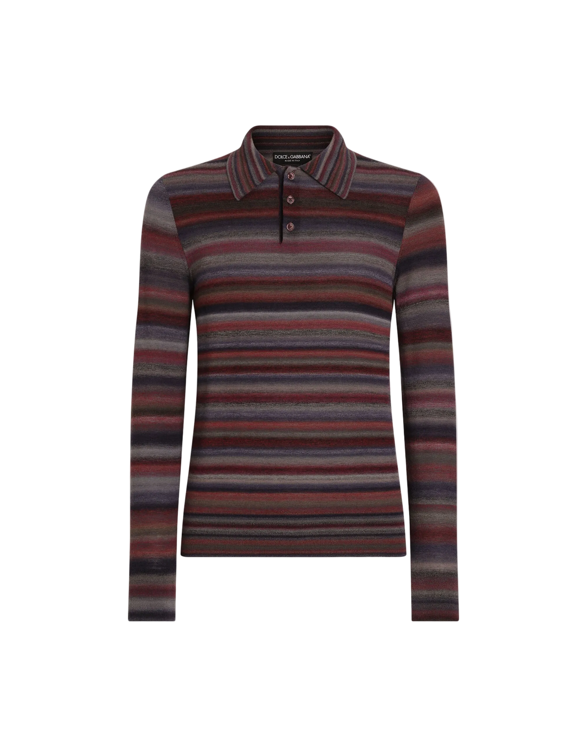 Dolce & Gabbana Bordeaux Striped Wool Polo