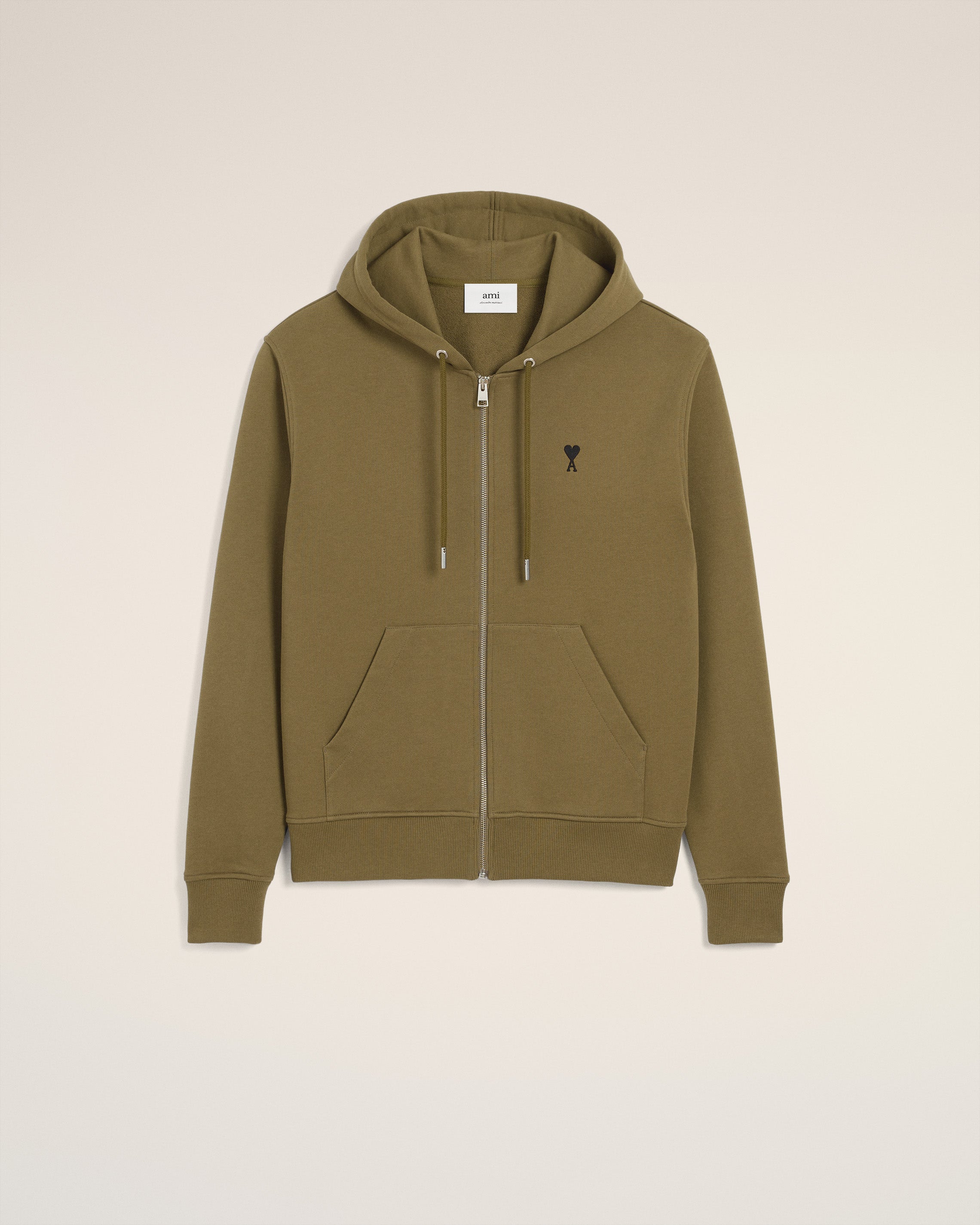 Zipped Contrasted Ami De Coeur Hoodie