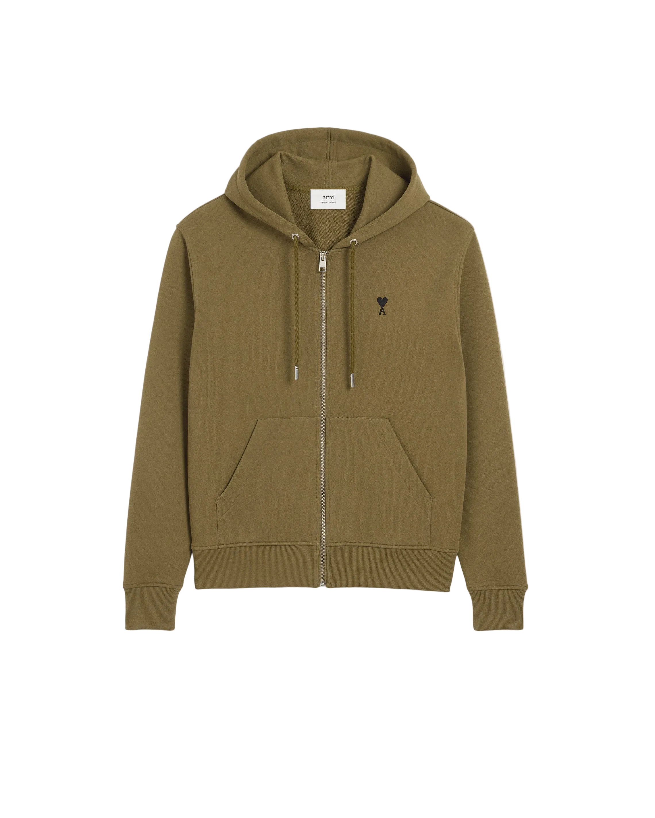 Zipped Contrasted Green Ami De Coeur Hoodie