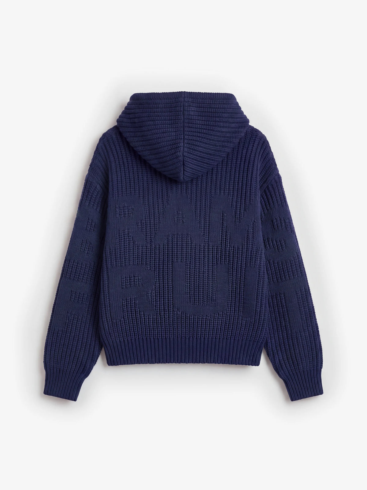 Brams Fruit Blue Hooded Knit Script logo Canvas Label
