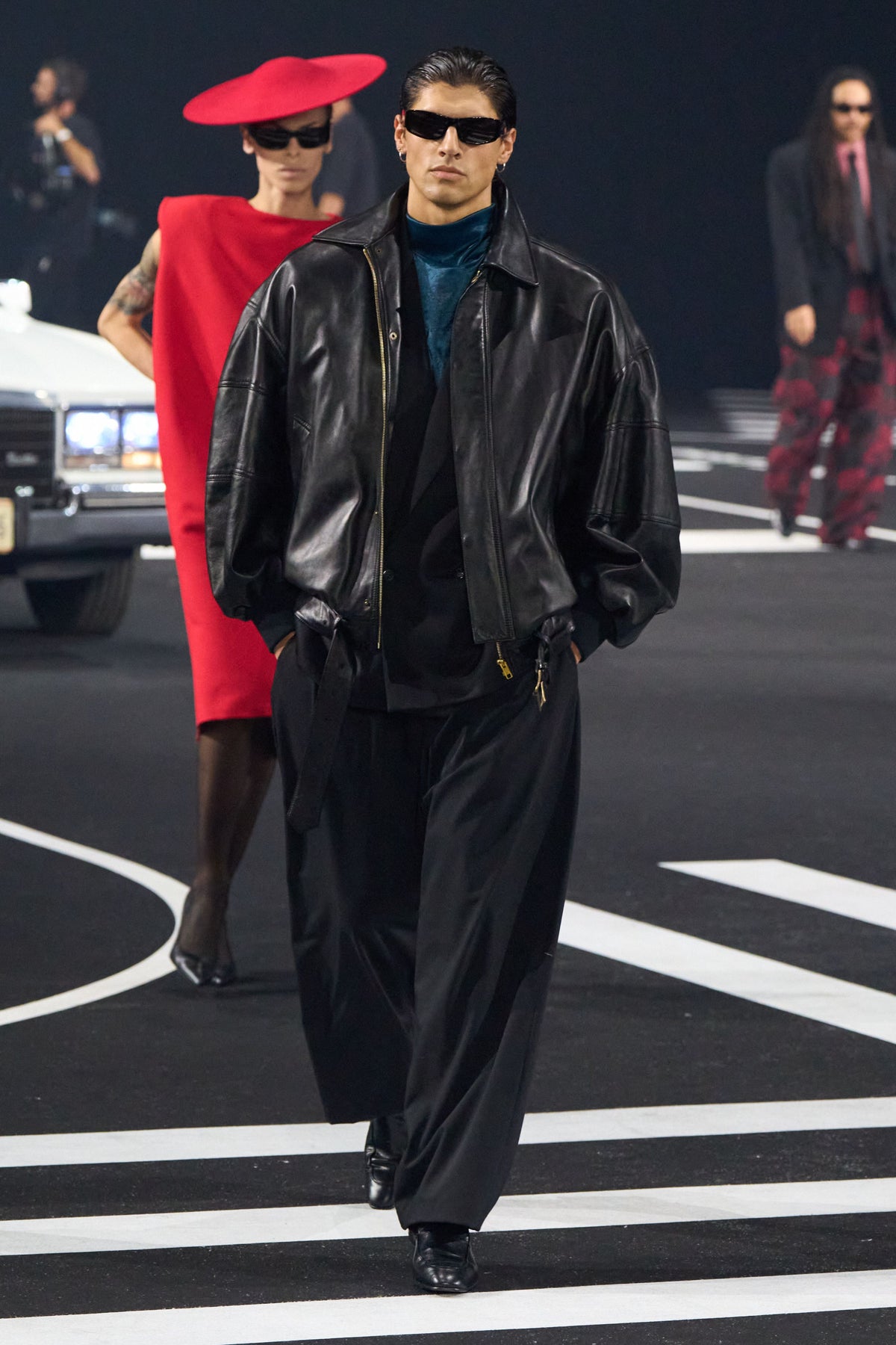 Willy Chavarria Black Hustler Leather Jacket