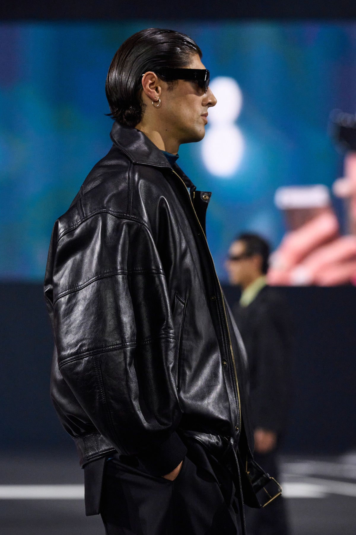 Willy Chavarria Black Hustler Leather Jacket