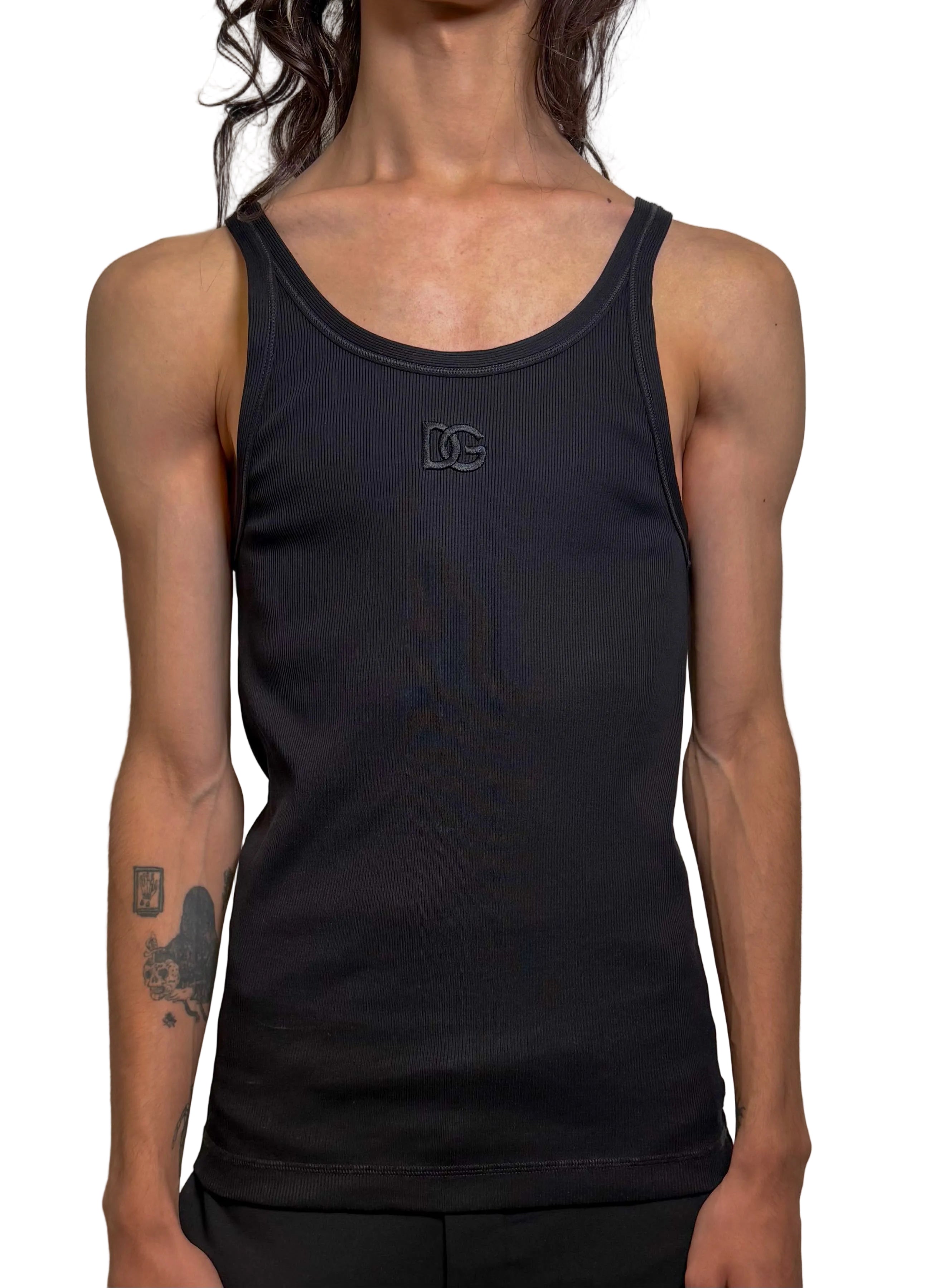 Dolce & Gabbana Black Tank Top in Cotton