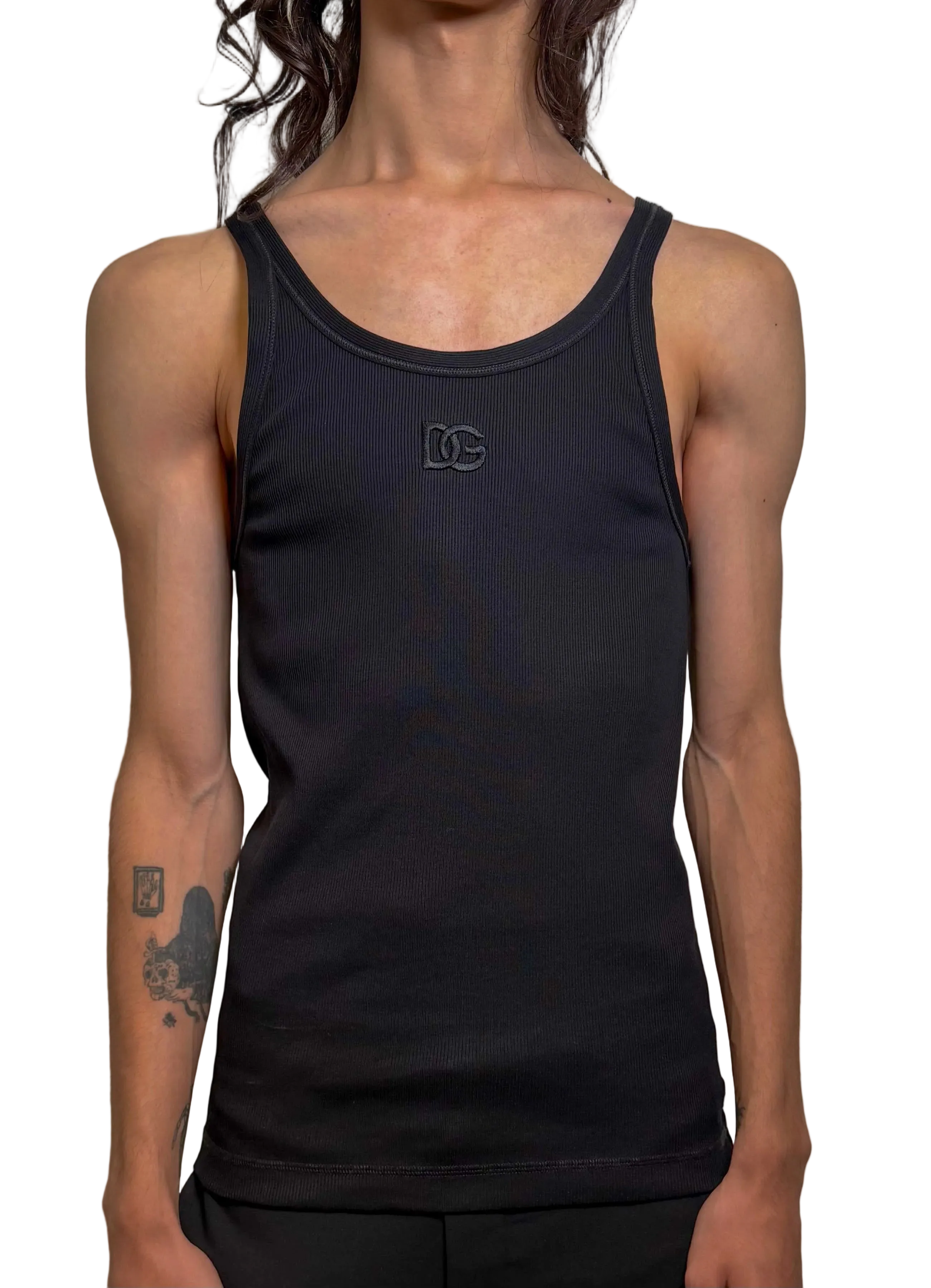 Dolce & Gabbana Black Tank Top in Cotton