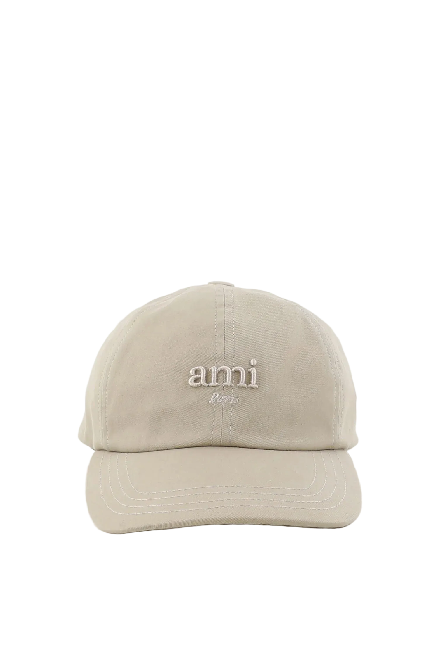 AMI Paris Beige Embroidery Place Des Victoires Cap