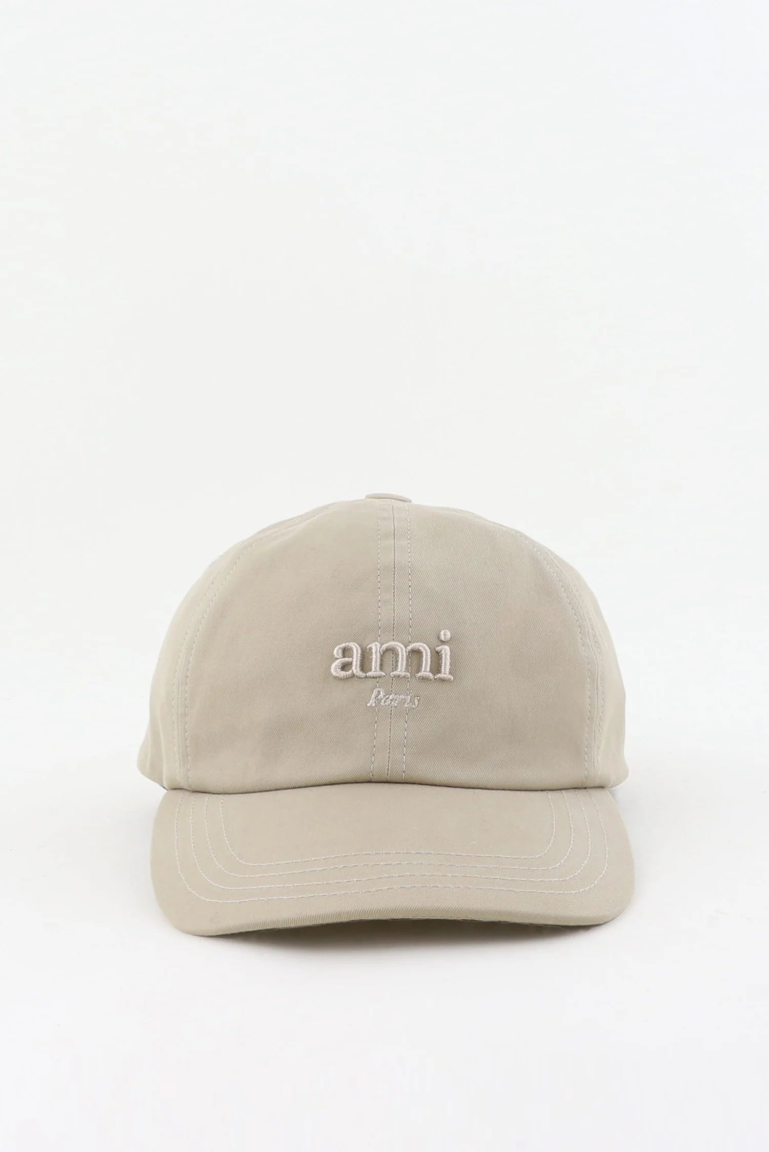AMI Paris Beige Embroidery Place Des Victoires Cap