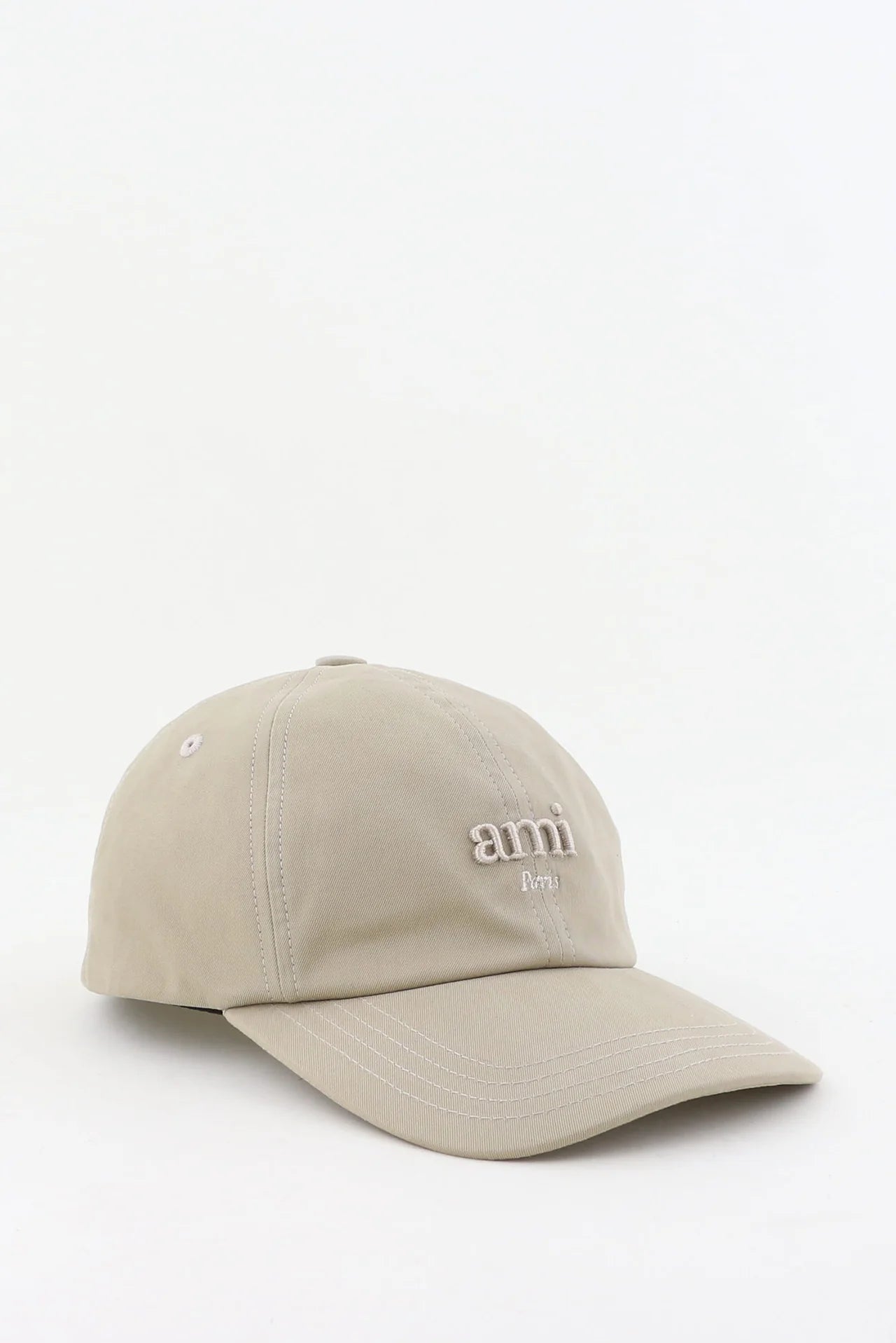 AMI Paris Beige Embroidery Place Des Victoires Cap