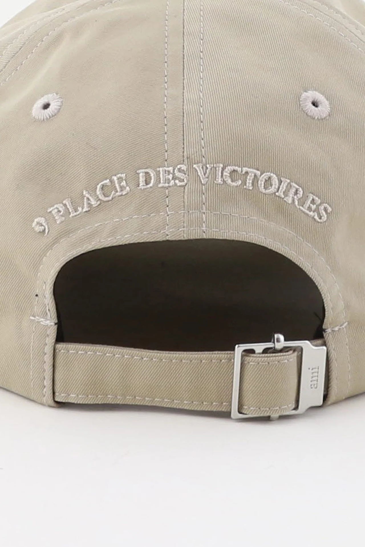 AMI Paris Beige Embroidery Place Des Victoires Cap