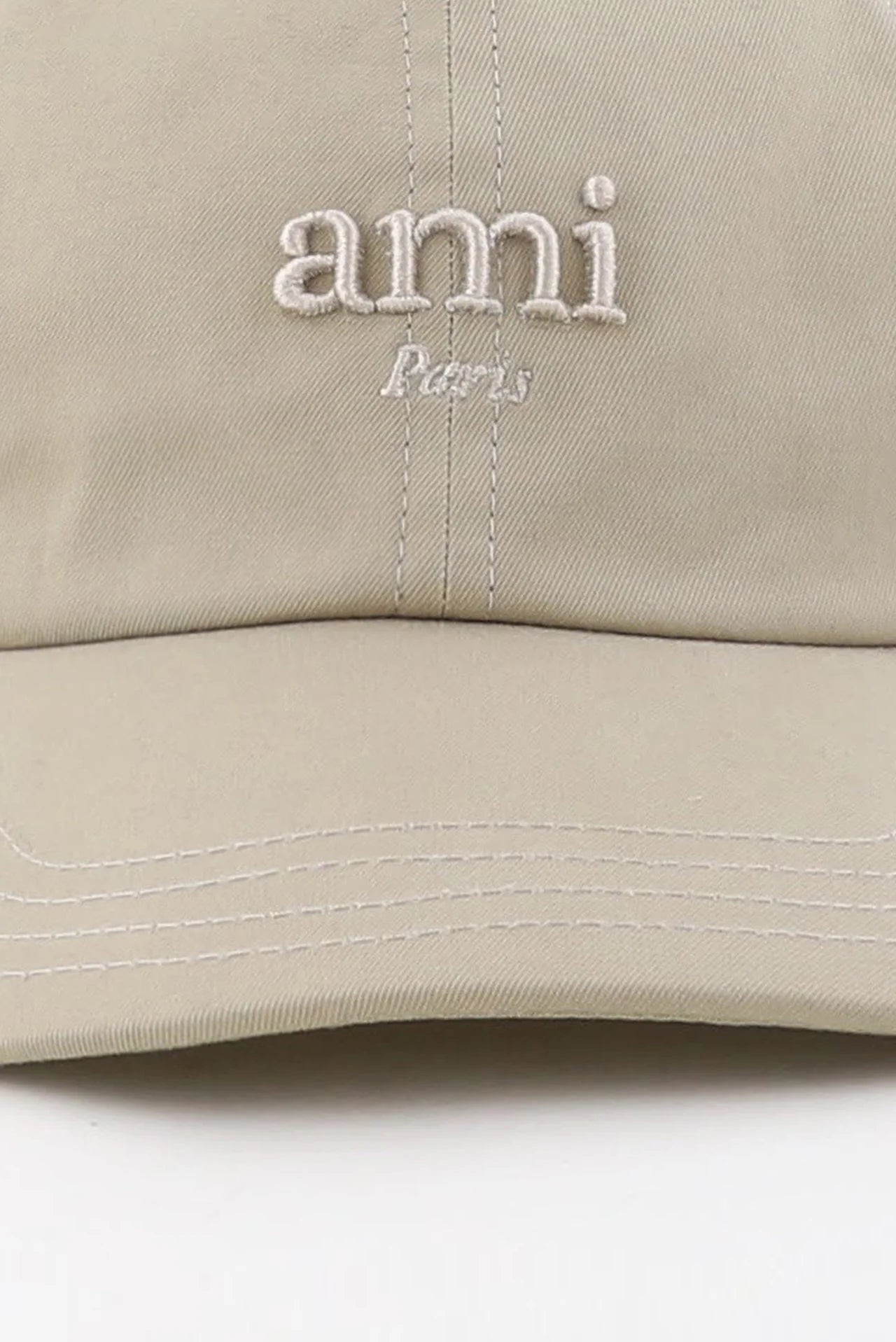 AMI Paris Beige Embroidery Place Des Victoires Cap