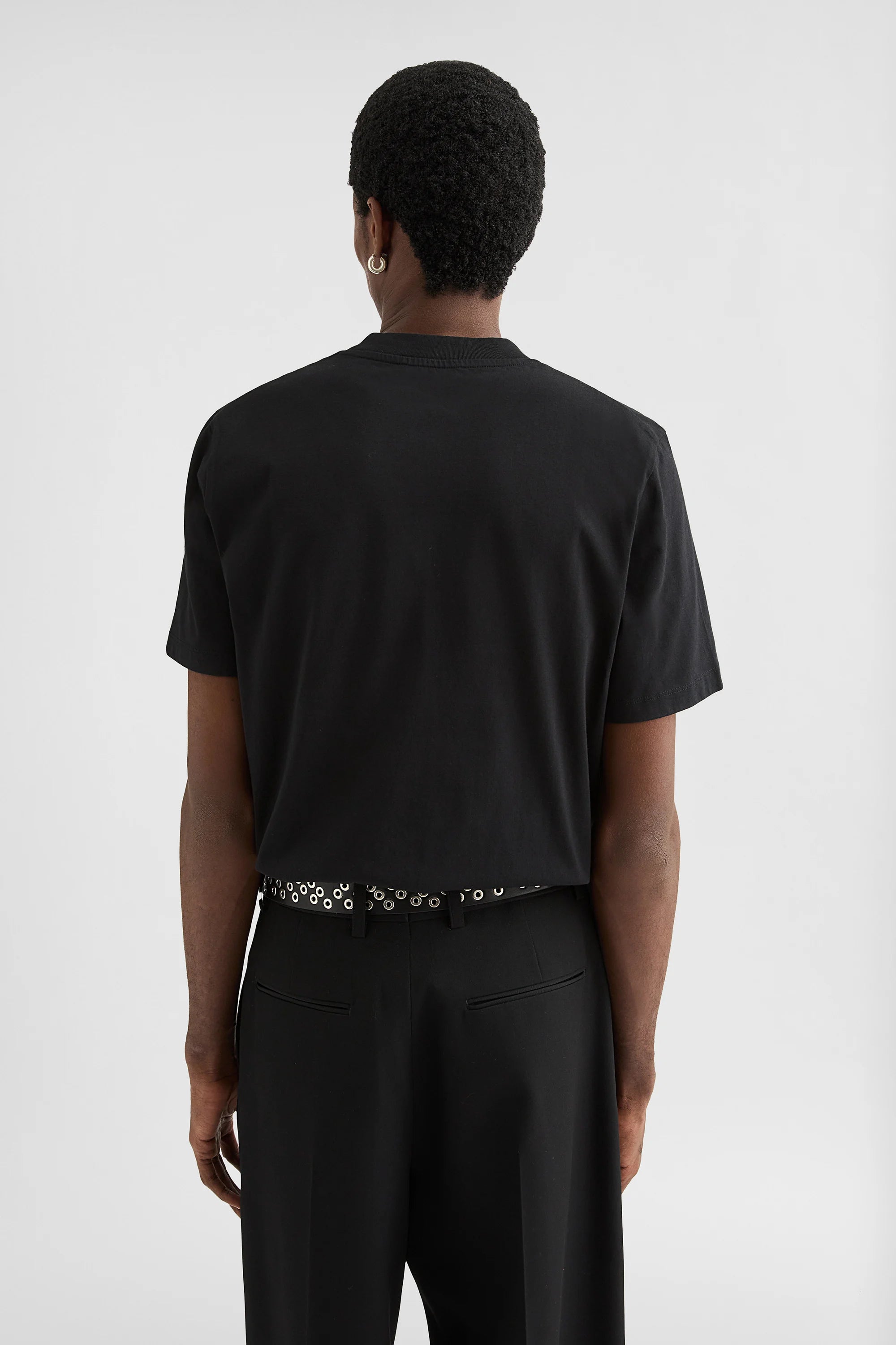 Jil Sander Black Crew Neck T-Shirt model back