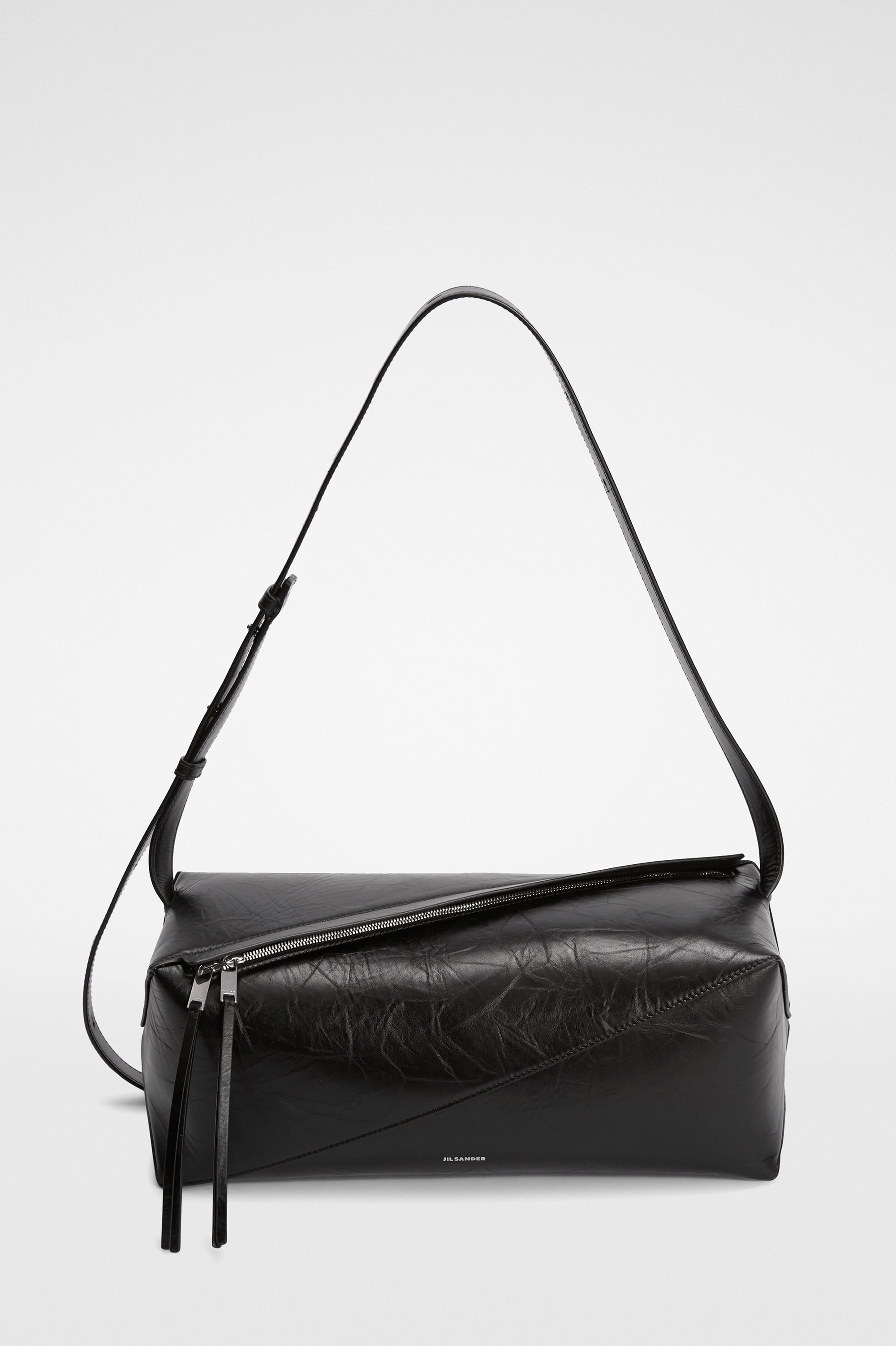 Jil Sander Black Leather Vertigo Crossbody Bag