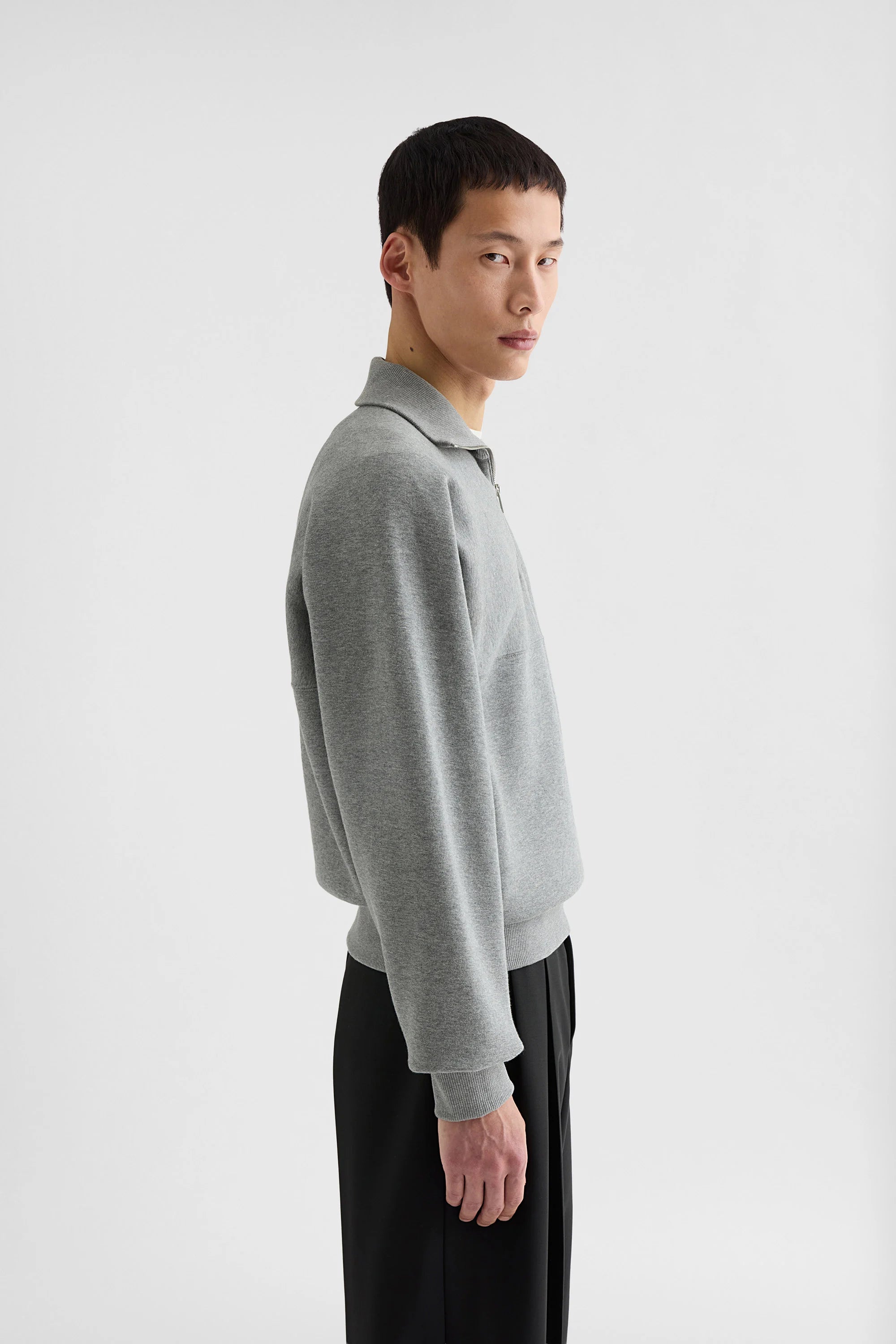 Jil Sander Cotton Terry Halv Zip Sweat