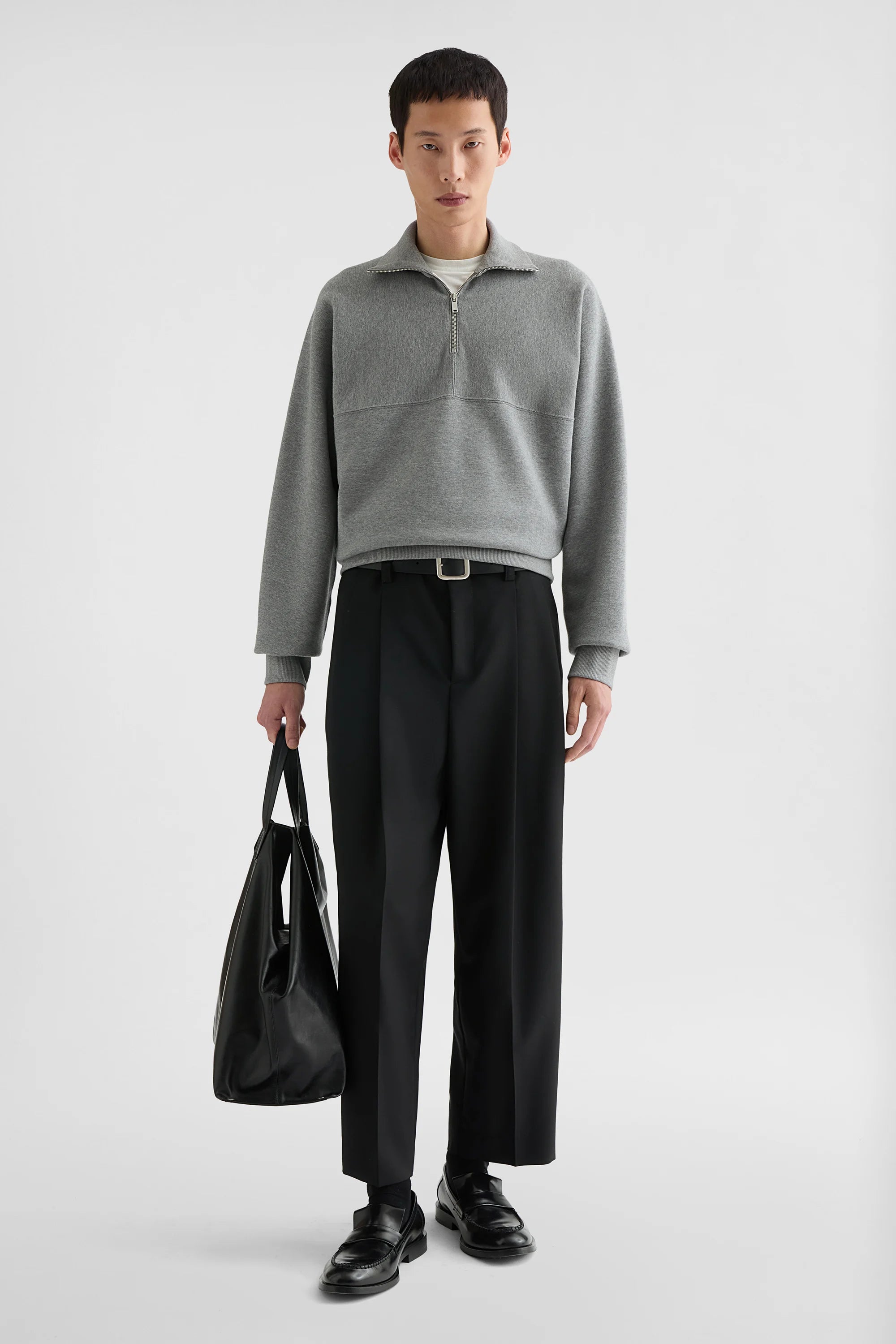 Jil Sander Cotton Terry Halv Zip Sweat