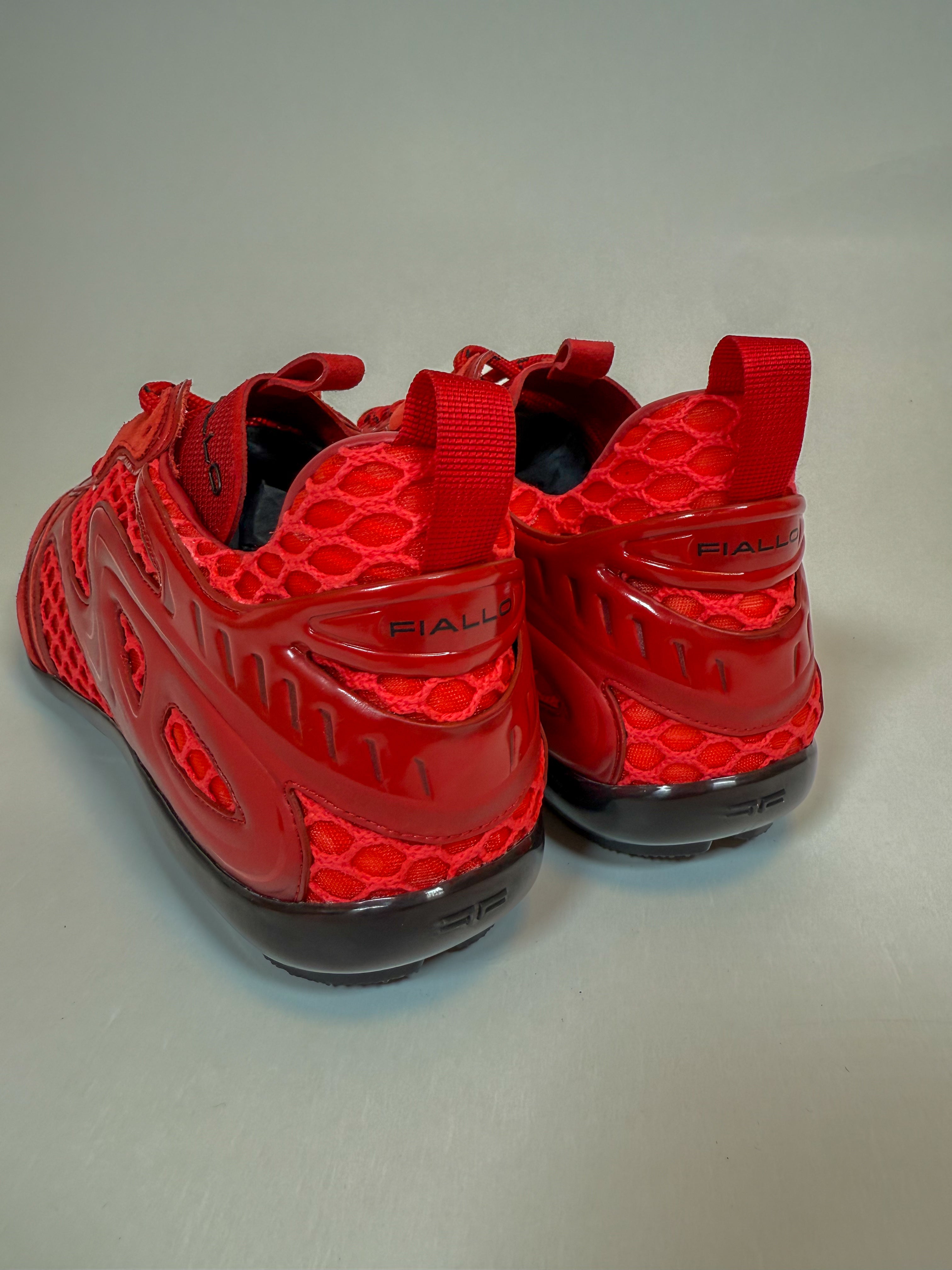 Fiallo red mech car shoe in suede back