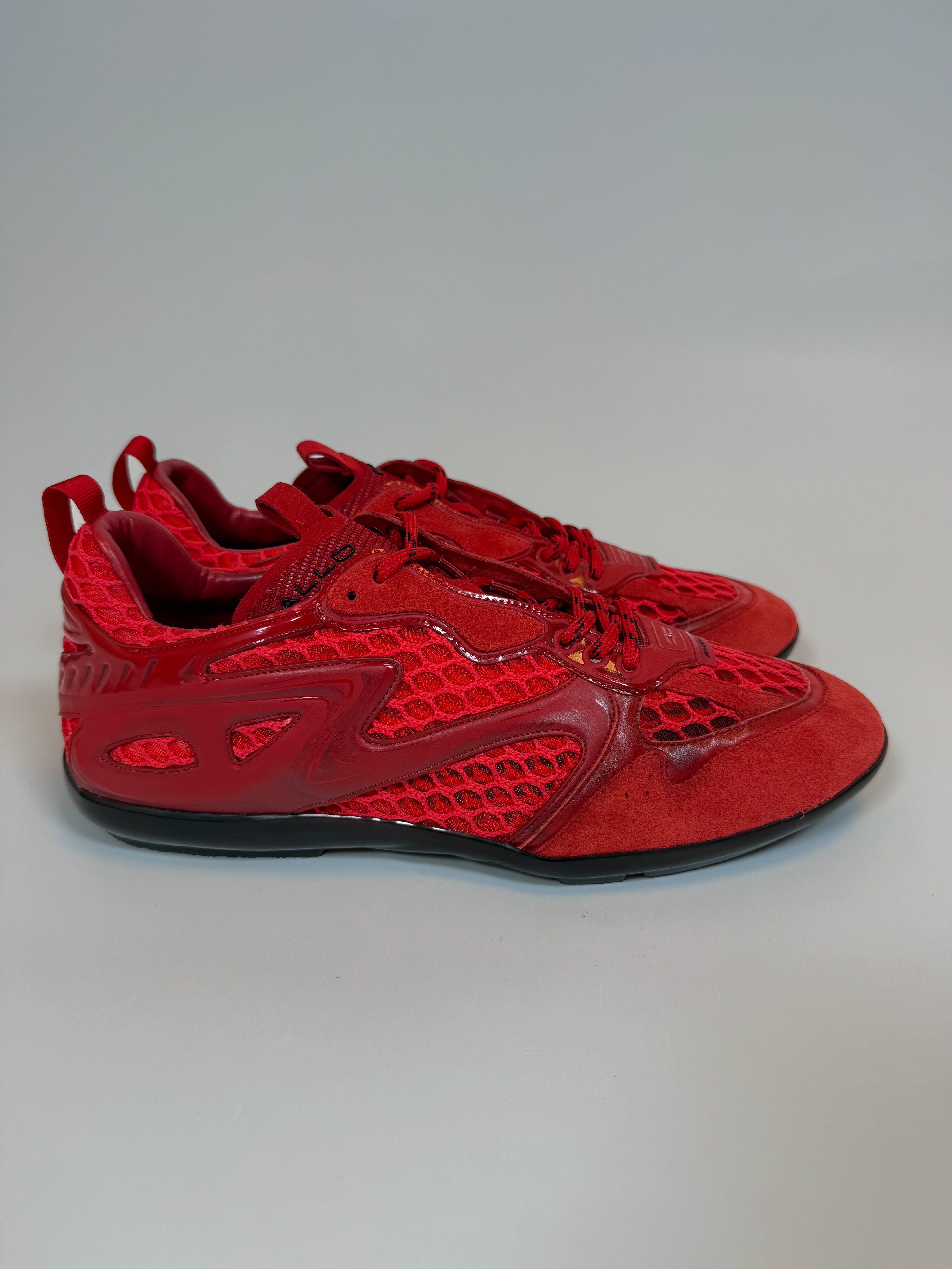 Fiallo red mech car shoe in suede side