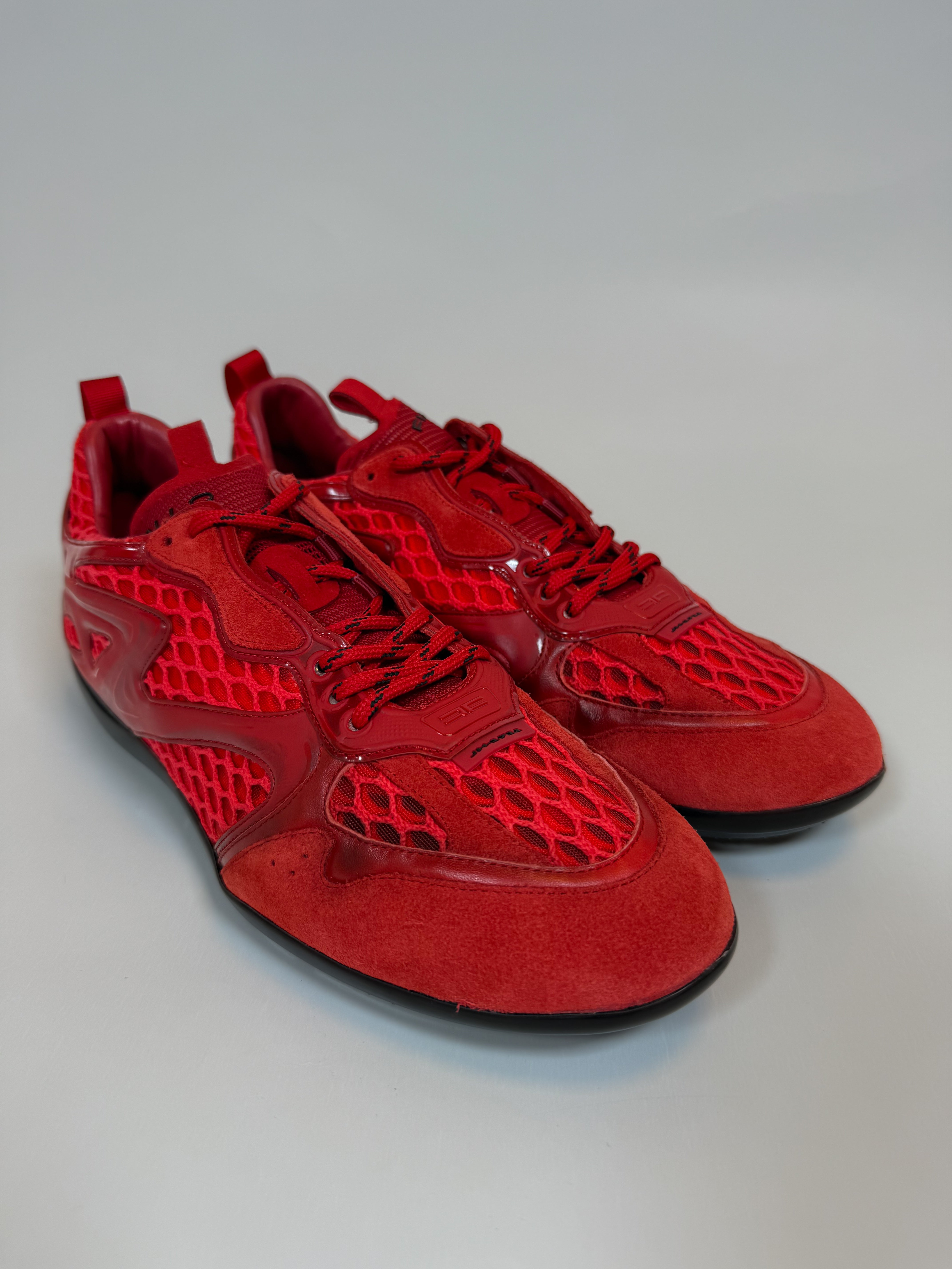 Fiallo red mech car shoe in suede front side