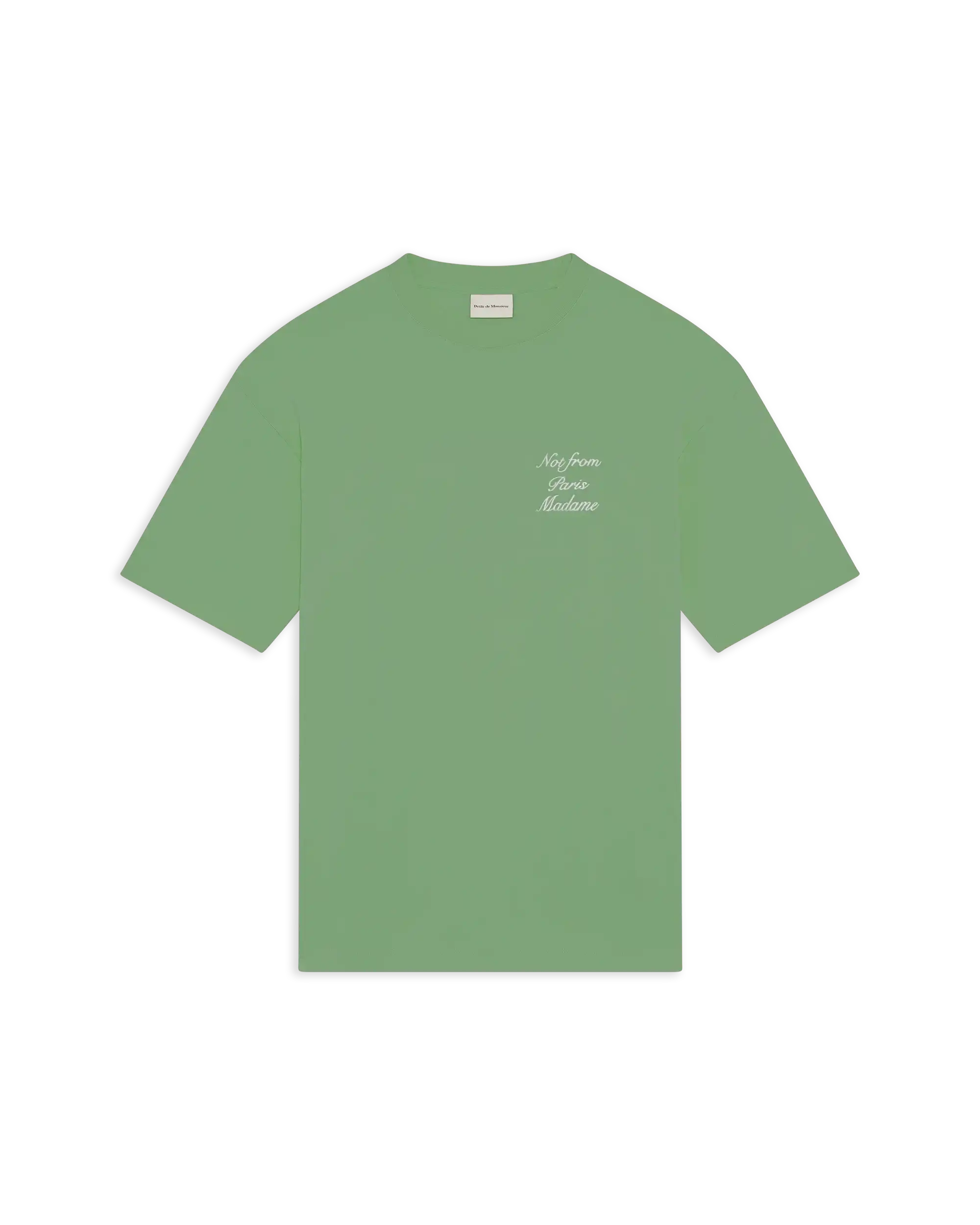 Drole de Monsieur Lt Green Le T-Shirt Slogan Calligraphy