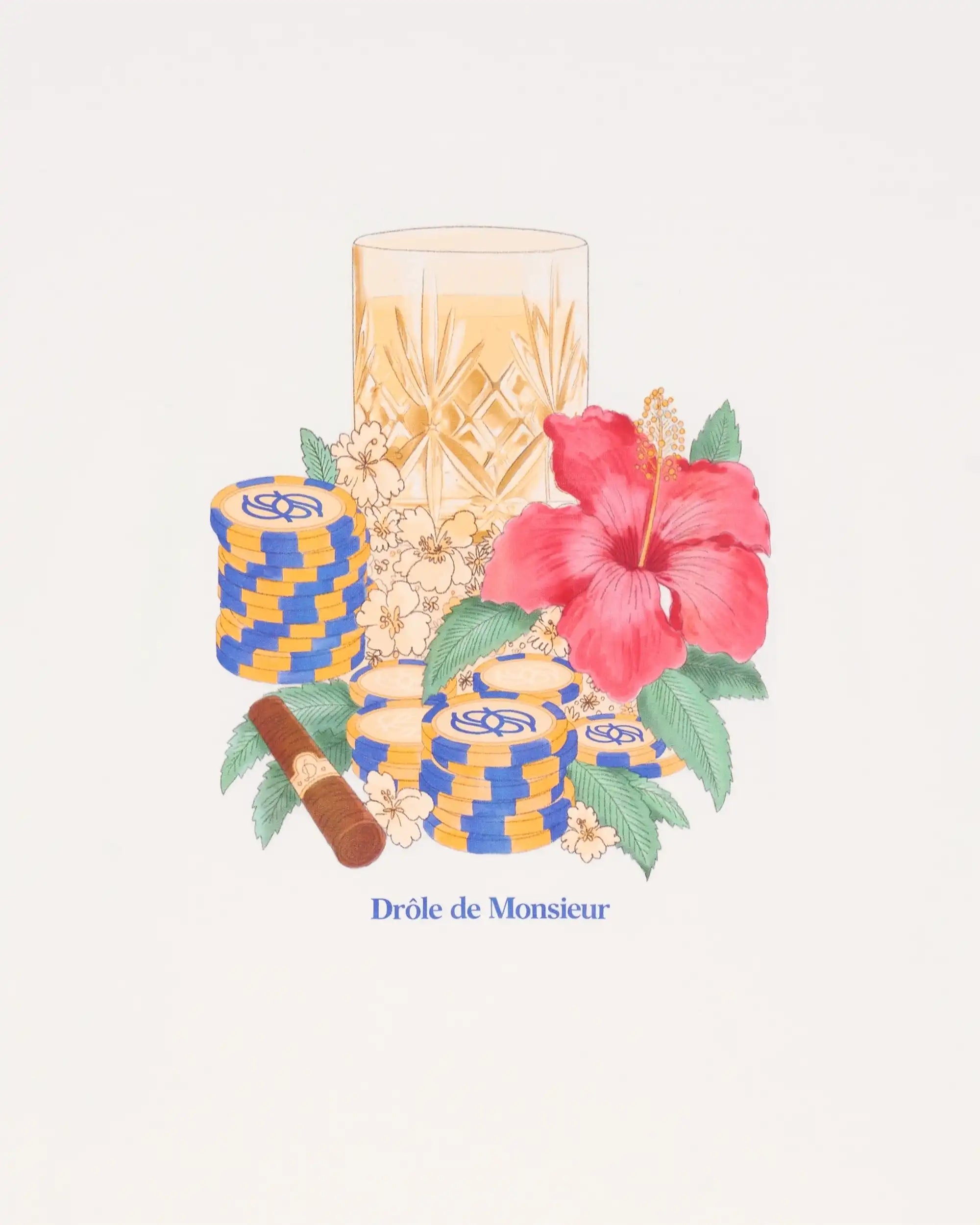 Drole de Monsieur Off White T-shirt Hibiscus Club