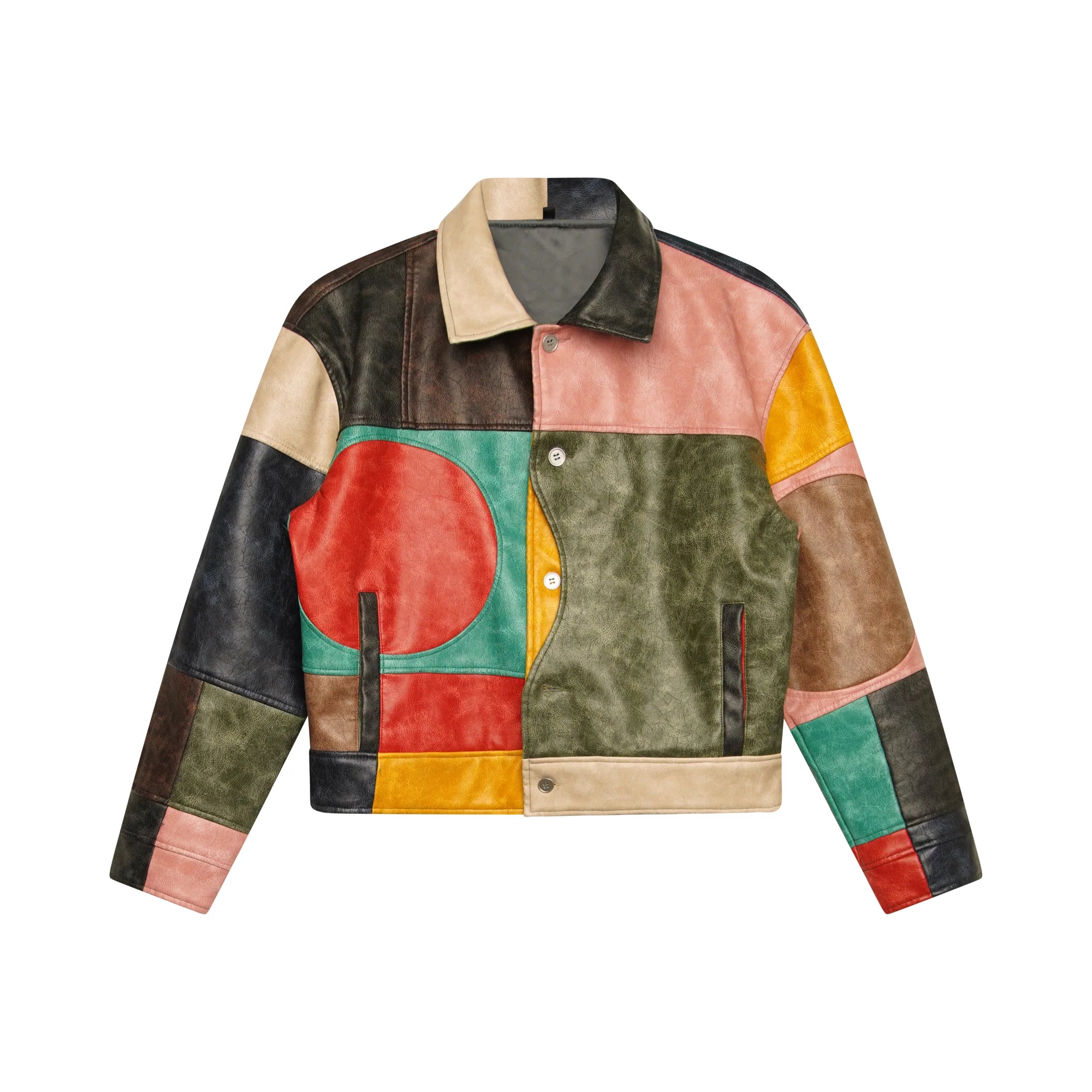 KidSuper Patchwork Veganv Leather Jacket