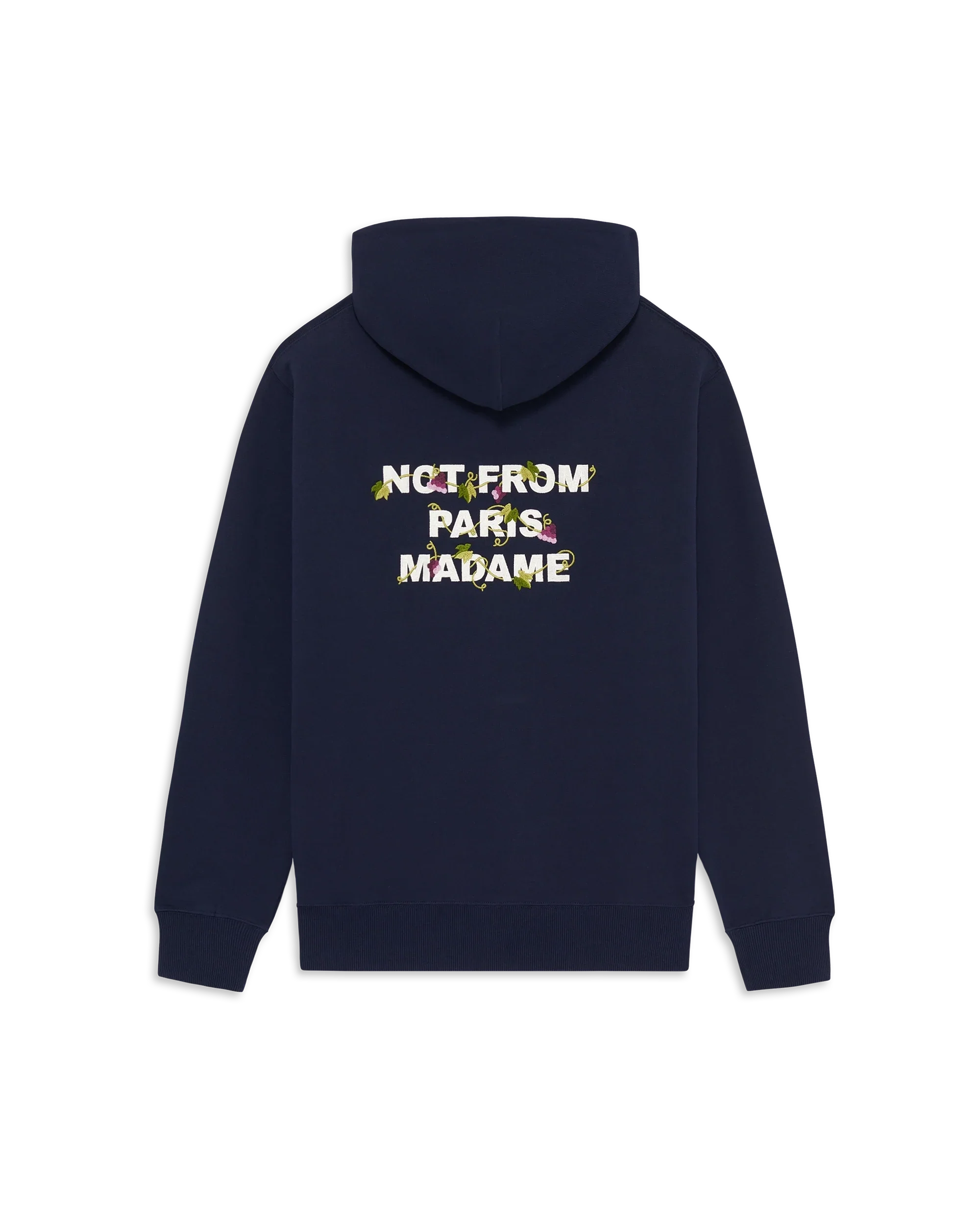 Drole de Monsieur Navy Vine Embroidered Slogan Hoodie