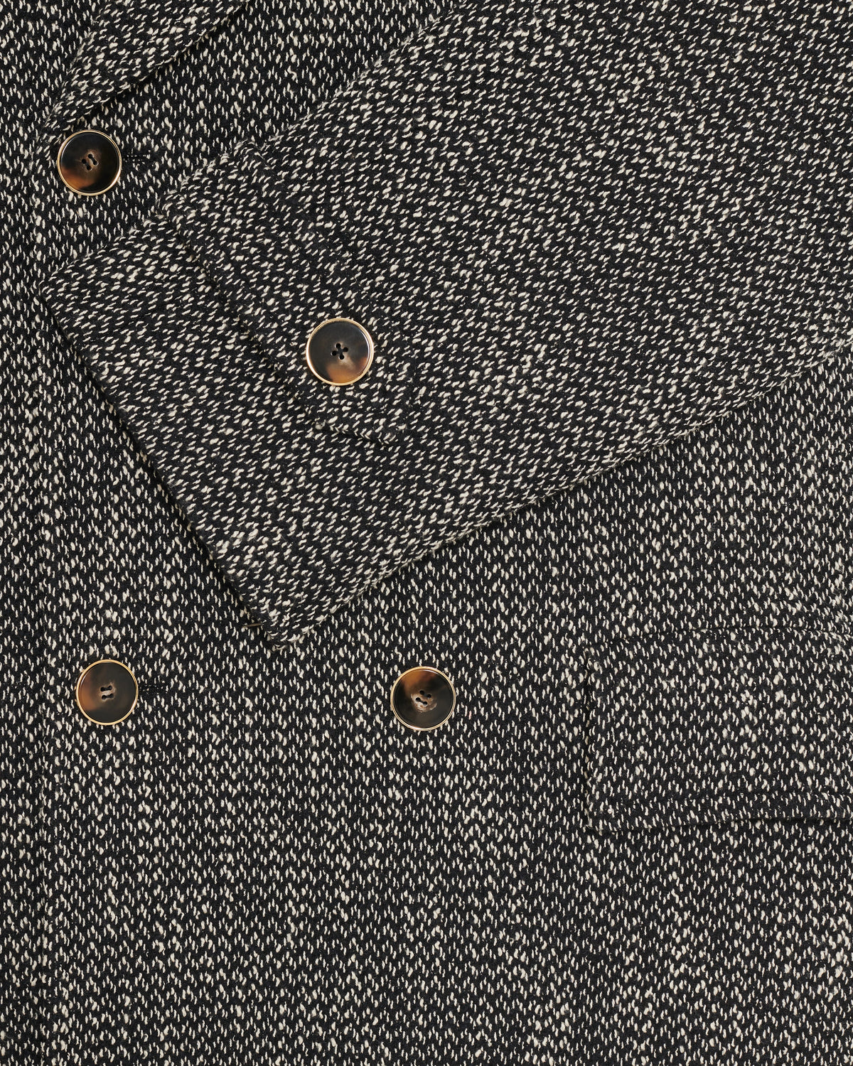 Drôle de Monsieur schwarzer zweireihiger Twill-Mantel mit Gürtel