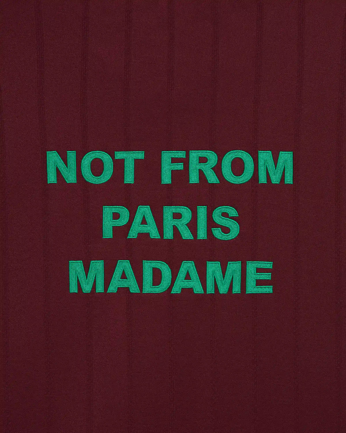 Drole de Monsieur Burgundy Slogan LS Polo detail