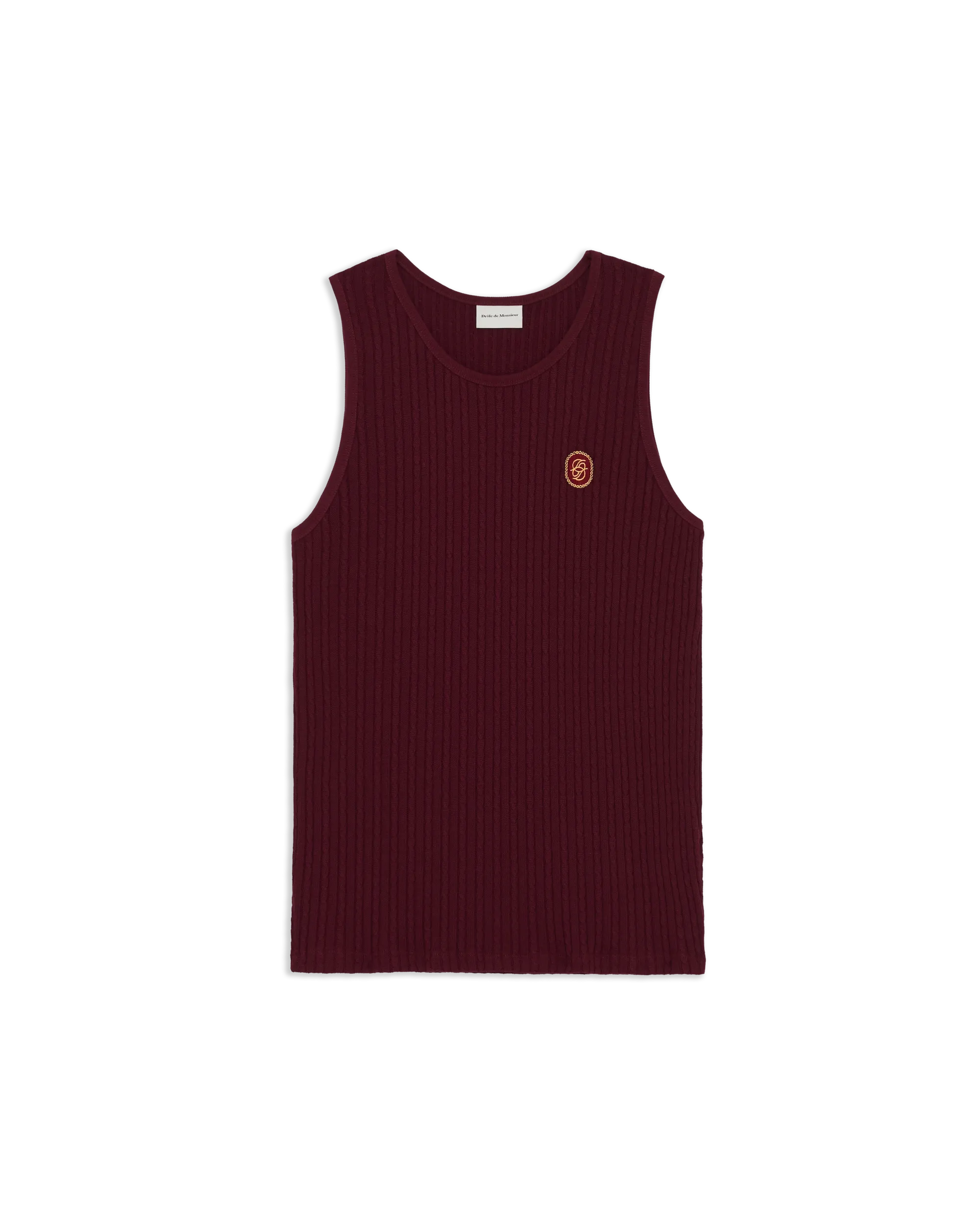 Drole de Monsieur Burgundy D Mirror Tank Top flat front