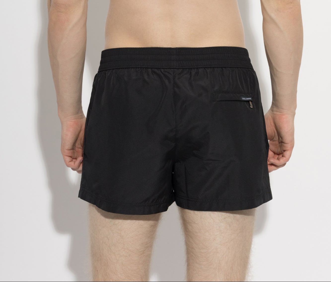 Dolce & Gabbana Black Canvas Swim Boxer Shorts model back