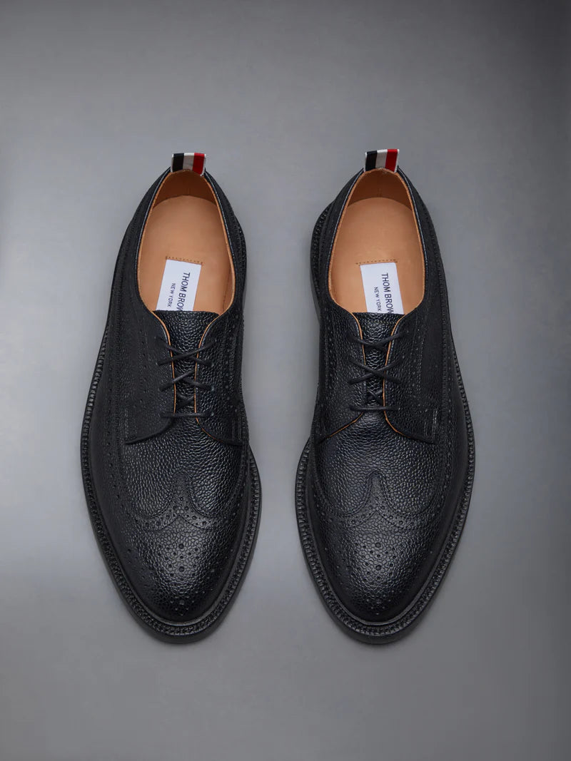 Classic Longwing Brogue W/ Goodyear Leather Sole W/ Metal Taps In Pebble Grain Leather