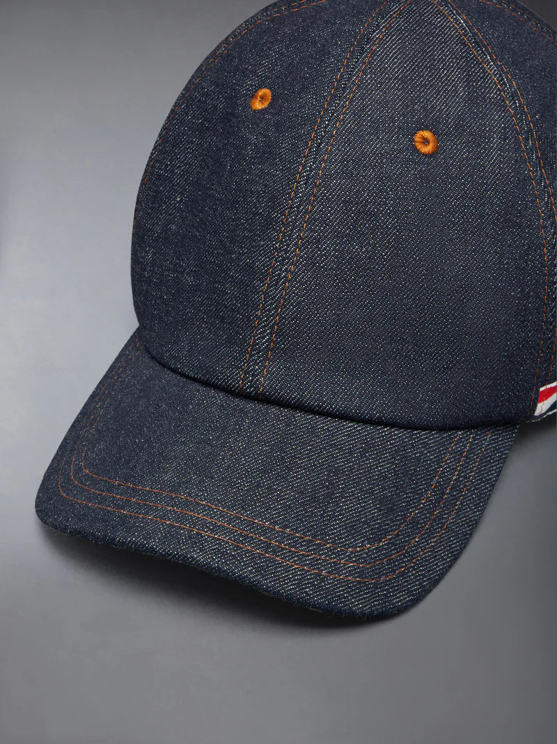 Classic 6 Panel Denim Baseball Cap detail