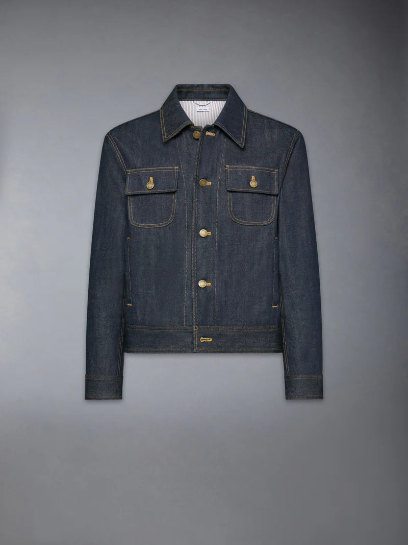 Utility-Jacke mit Rückenriemen (56 cm) aus japanischem Selvedge-Denim