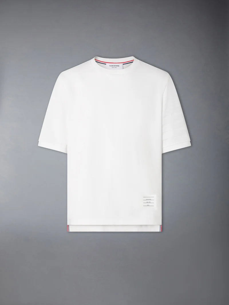 Thom Browne White 4 Bar Rib Cuff Tee