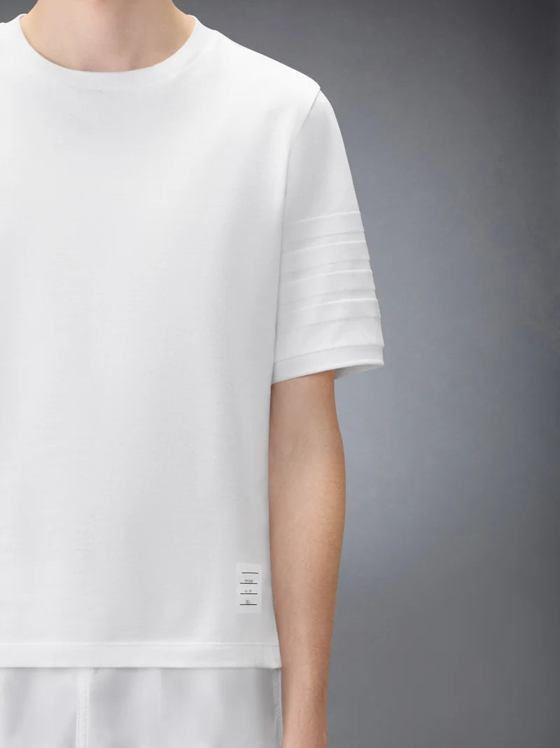 Thom Browne White 4 Bar Rib Cuff Tee