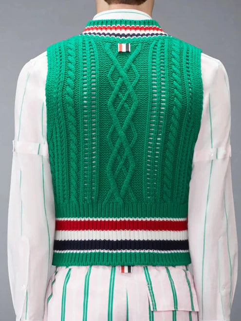 Thom Browne Chunky Cashmere Cardigan Modell Back